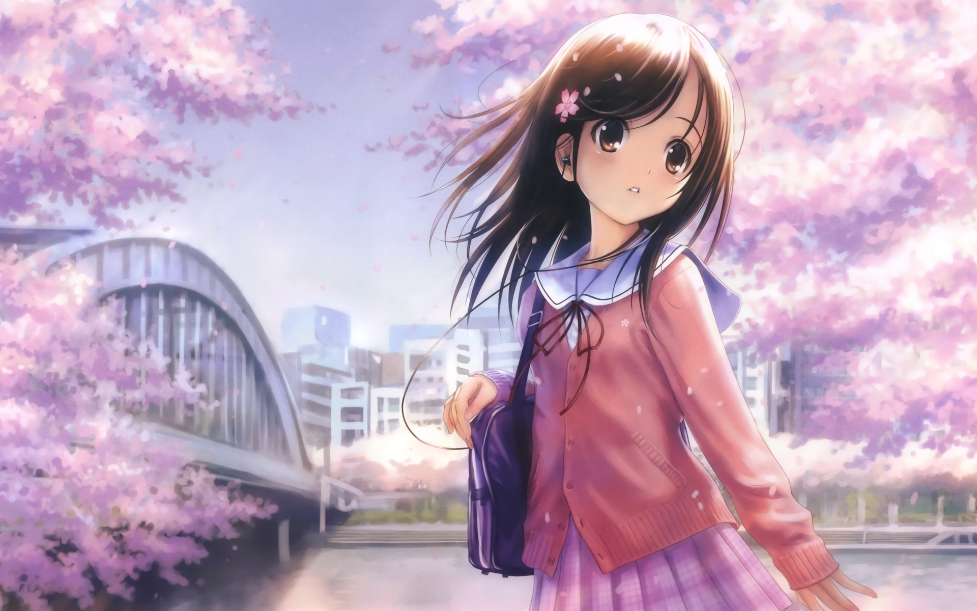Sakura Blossom Anime Girl HD Wallpaper By Goto P