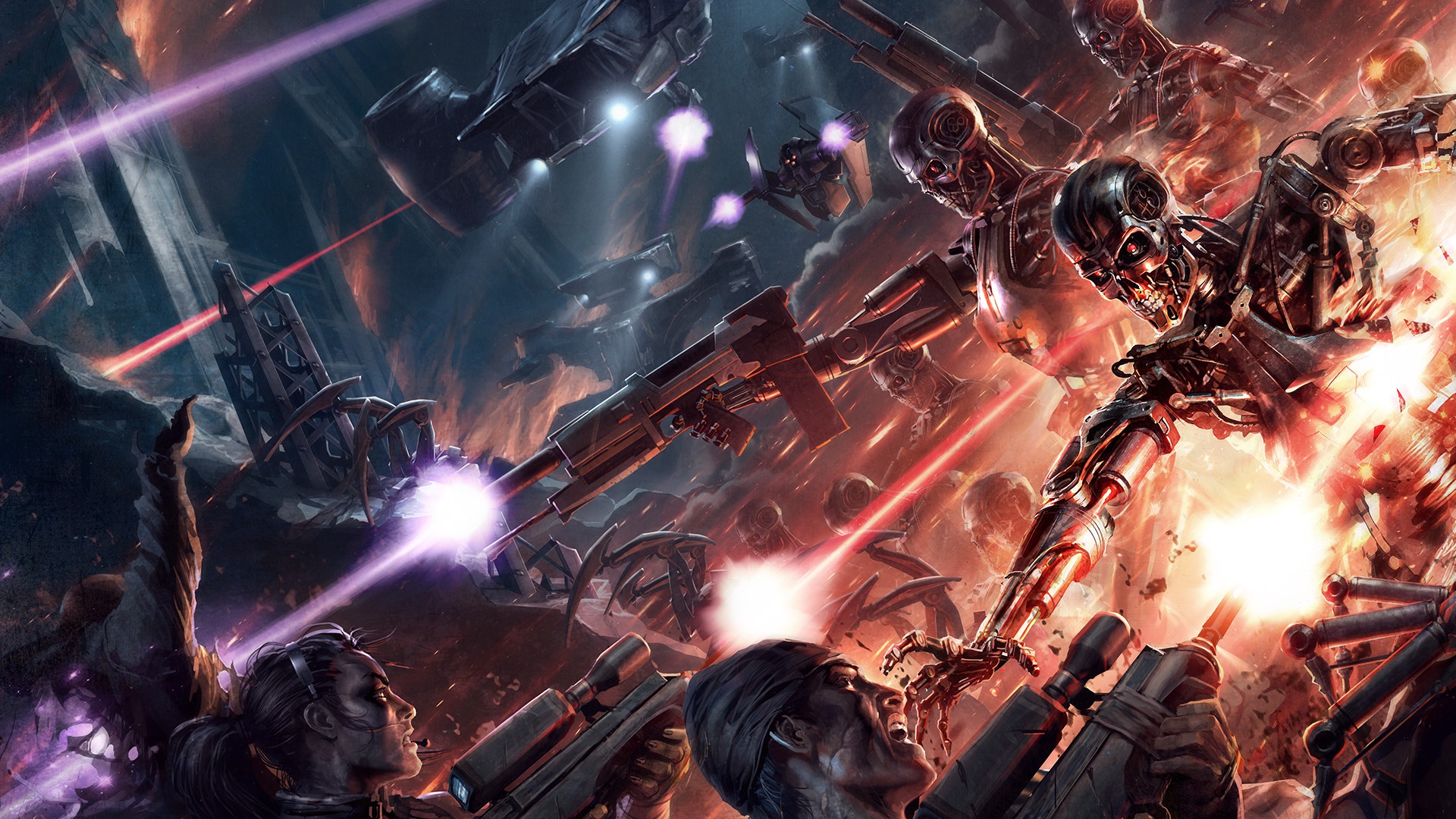 Wallpaper machine, future, war