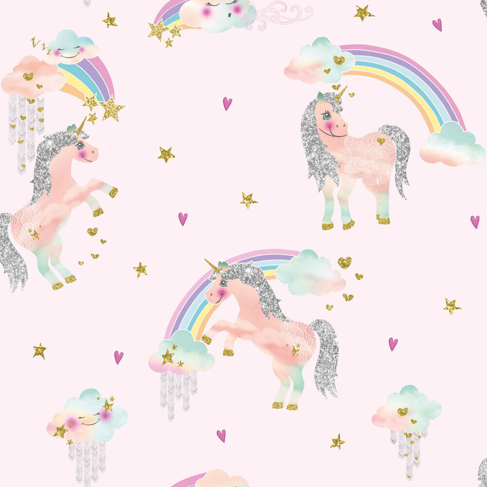 Rainbow Unicorn Glitter Girls Bedroom