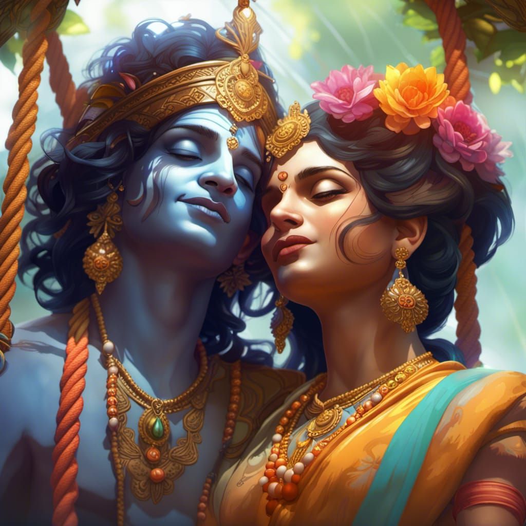 radha krishna ai generated wallpaper 4k for mobile