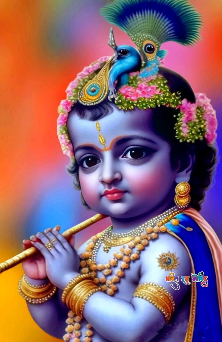 a cute bal krishna wallpaper. Bal