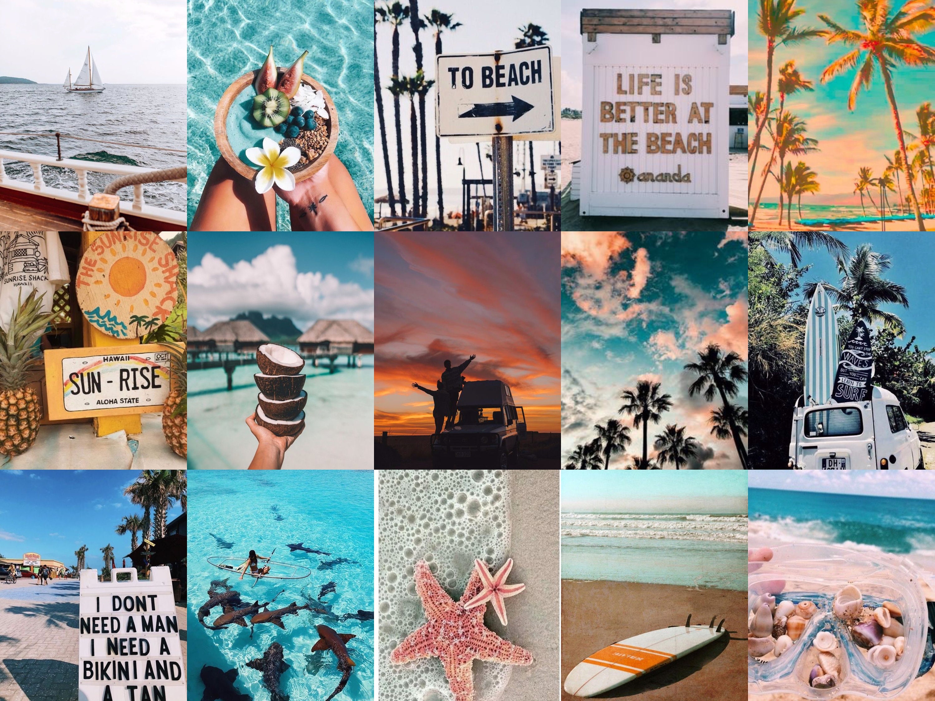 Beach Vibes Summer Aesthetic Wall