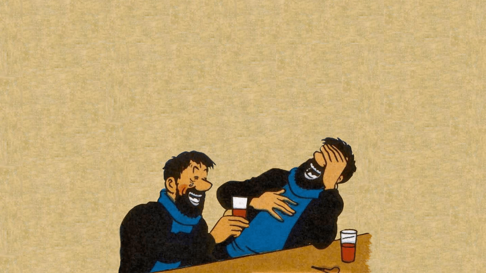 Wallpaper of Captain Haddock laughing