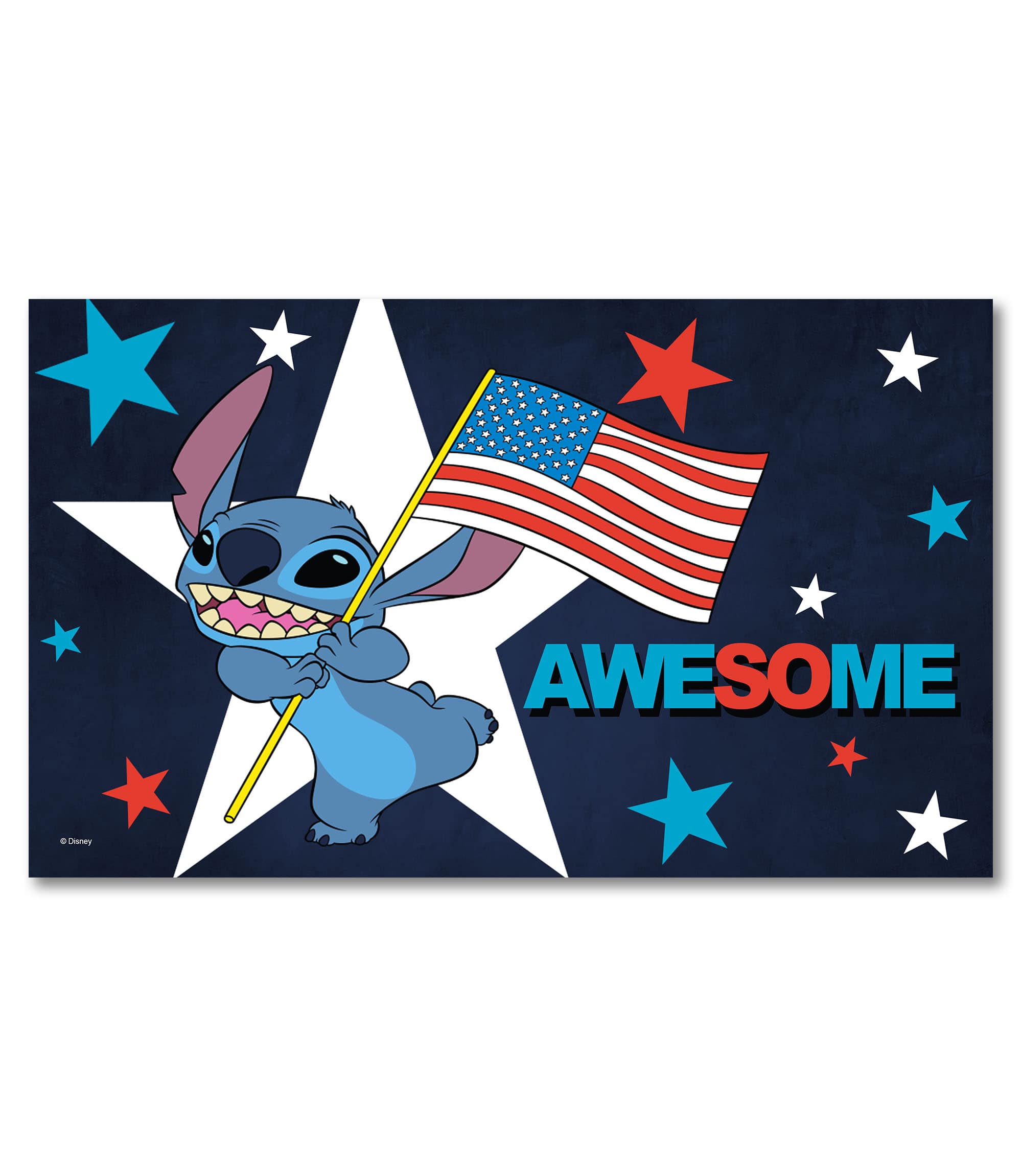 Stitch Patriotic Awesome Doormat Fourth