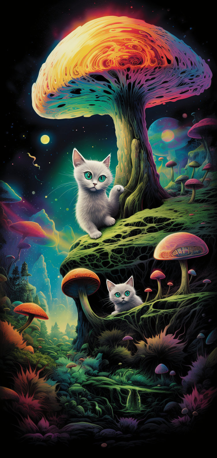 Psychedelic Cat Wallpaper For iPhone