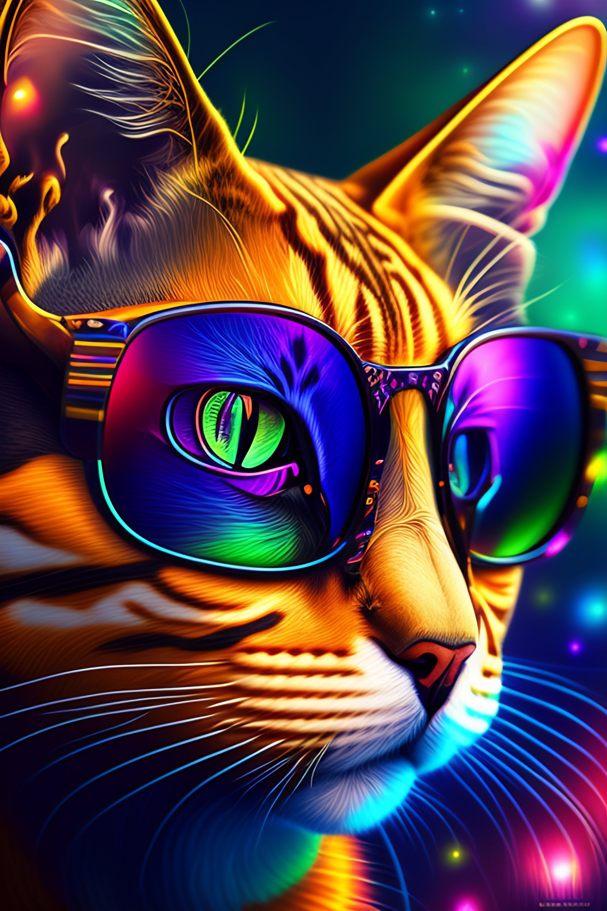Extremely psychedelic cat