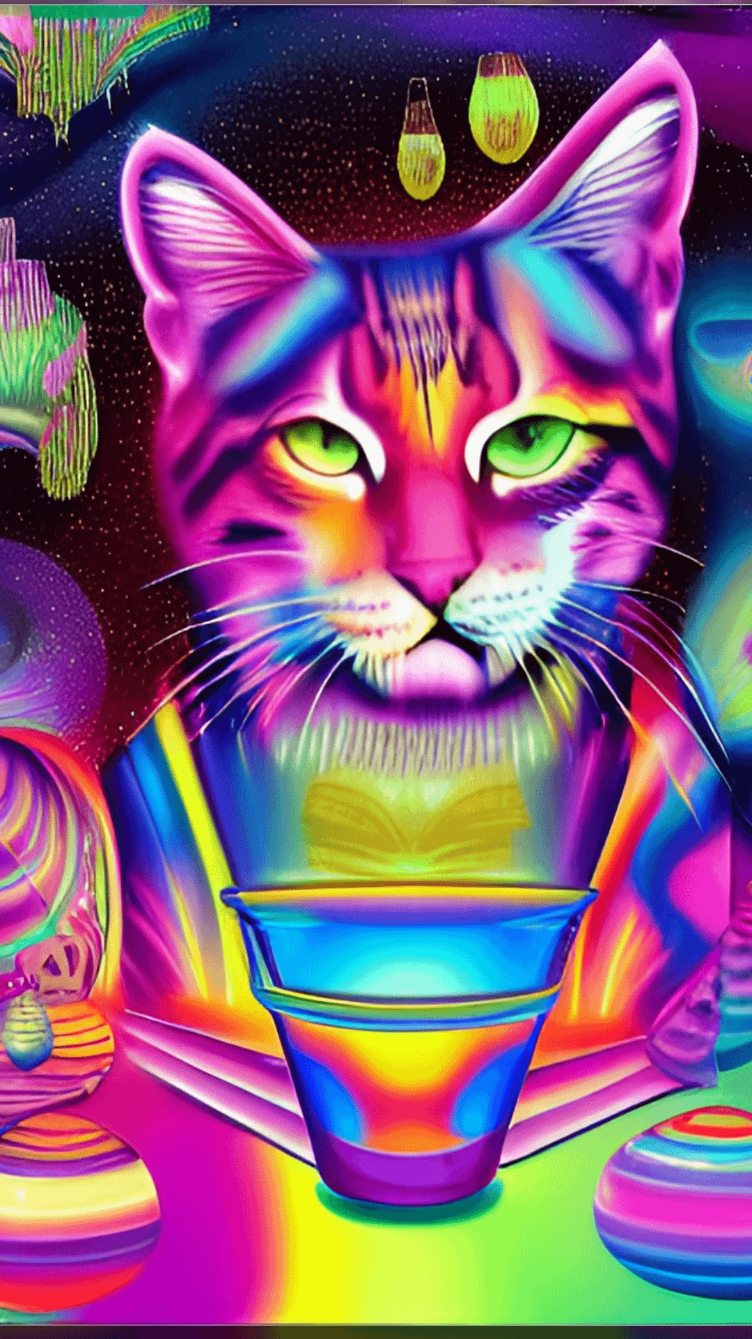 Psychedelic Kitty (AI Art)