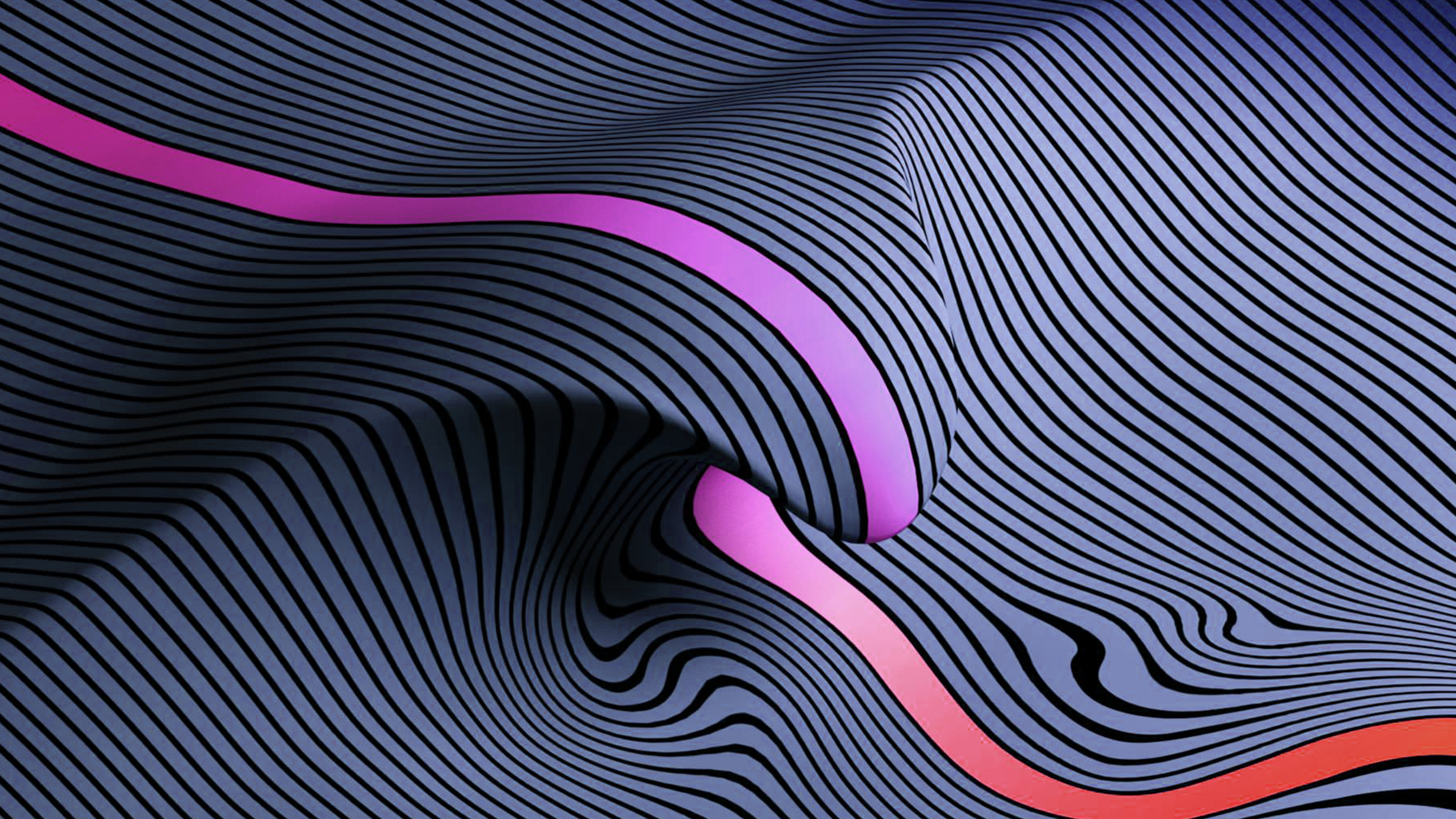 Blue Line Digital Abstract Pattern