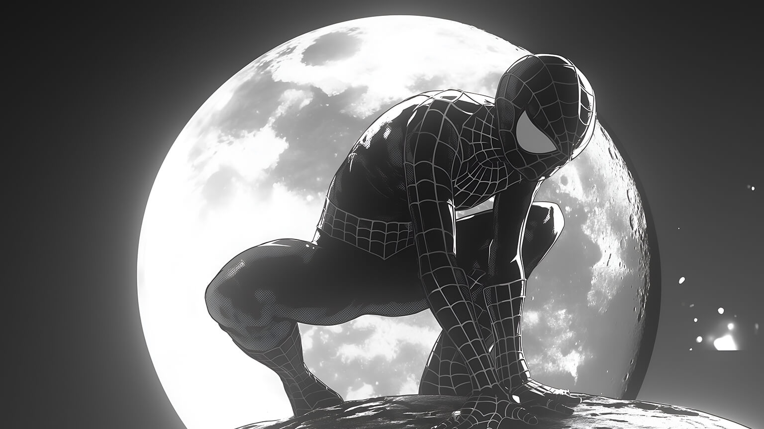 Free Miles Morales Moon Black and White