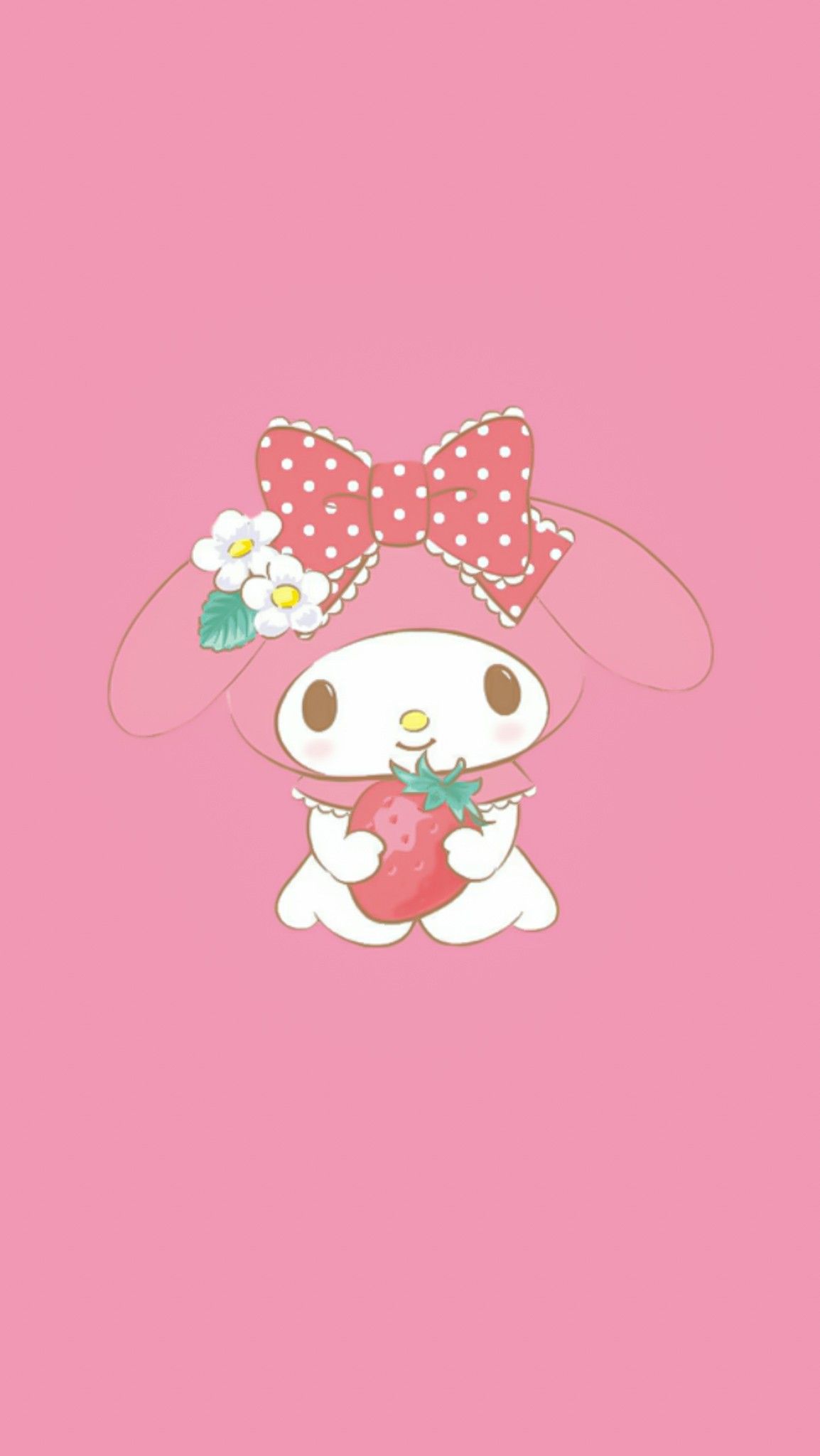 Cute My Melody Wallpaper with Pink Bow