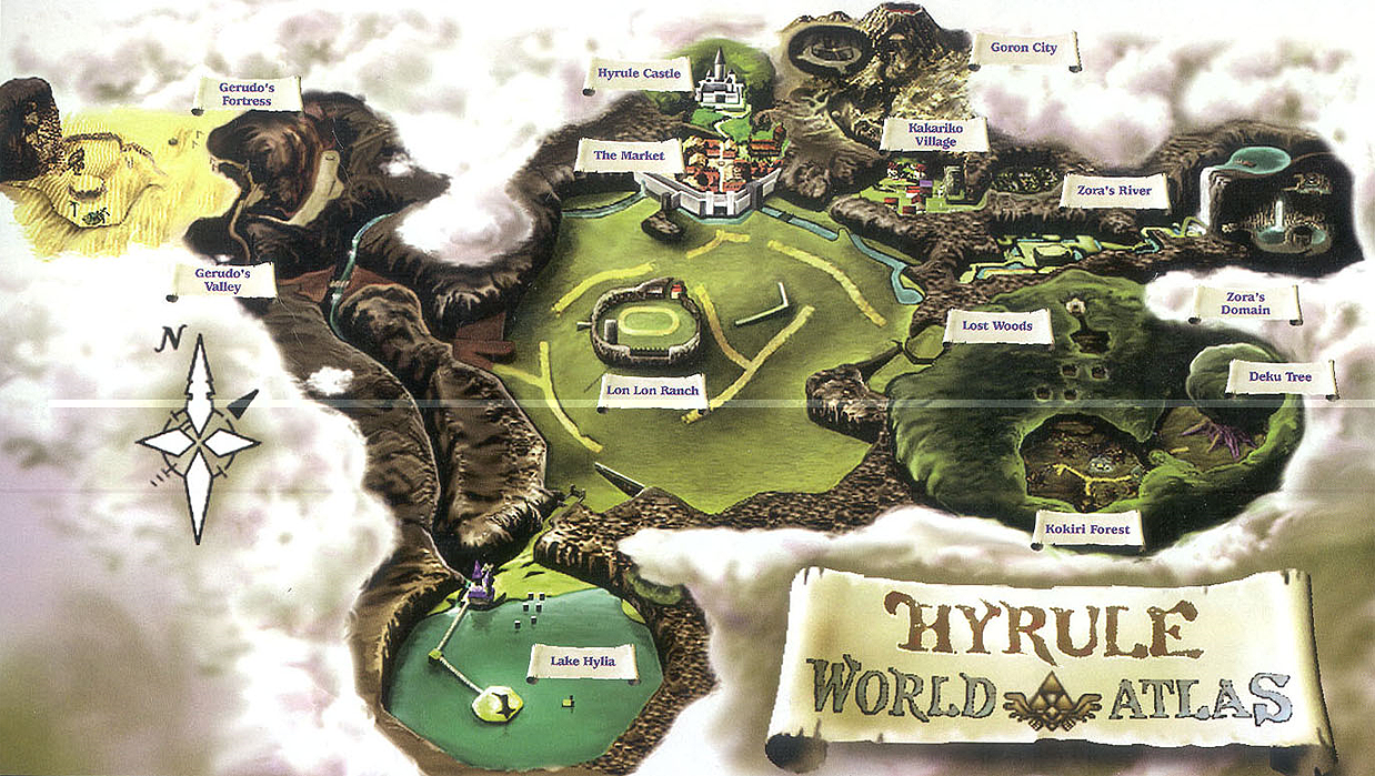 Map of Hyrule. Ocarina of Time