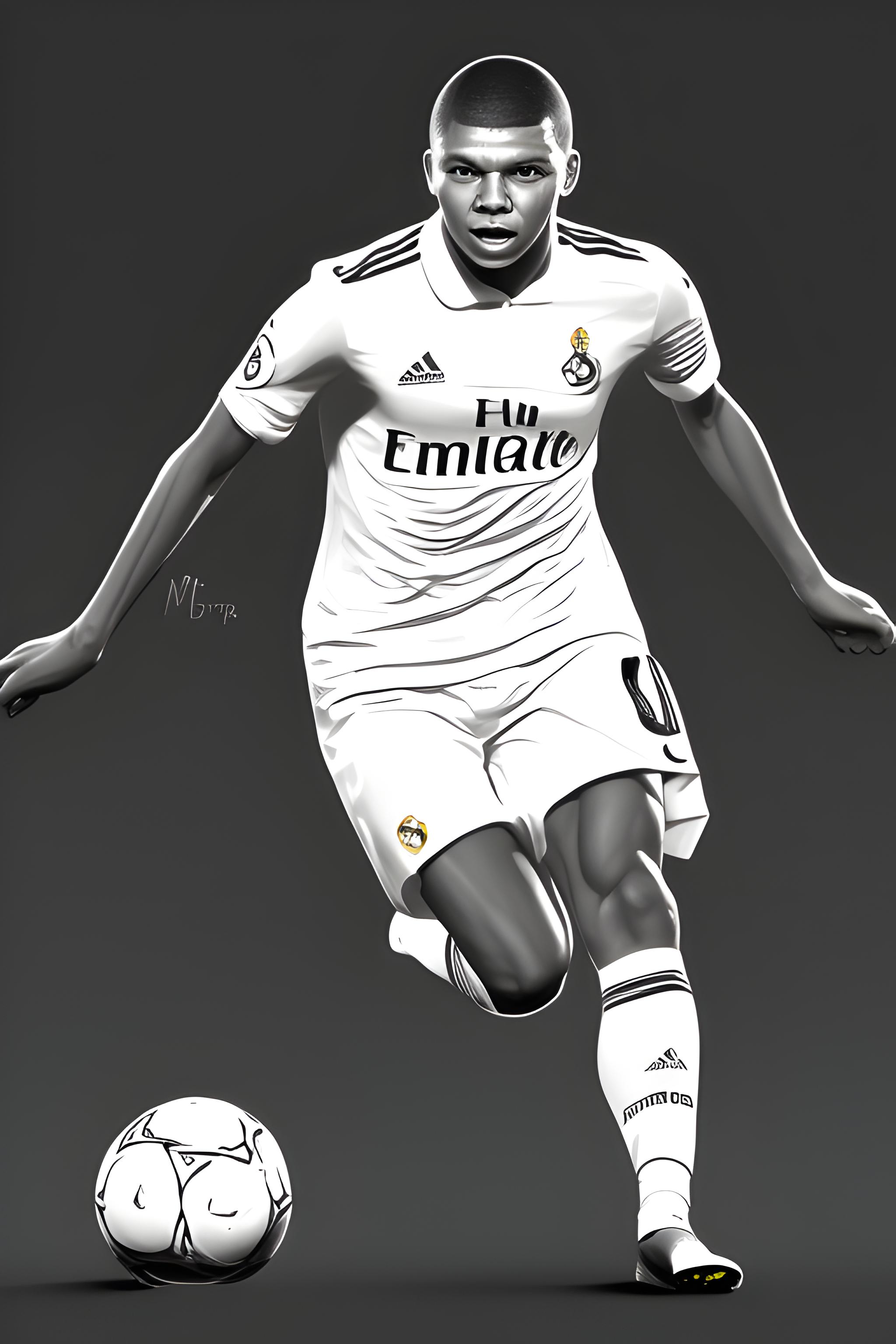 Mbappe wearing Real Madrid's shirt