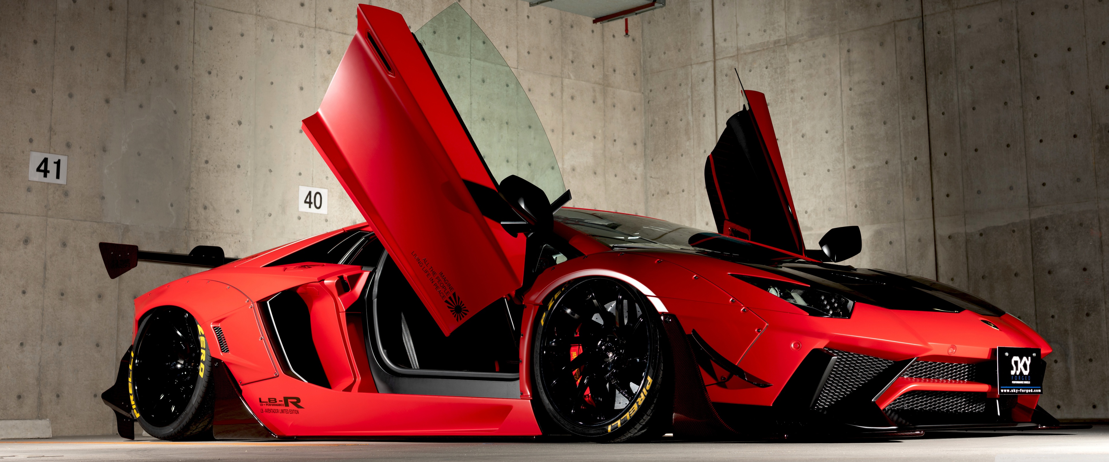 Red Lamborghini Aventador Limited