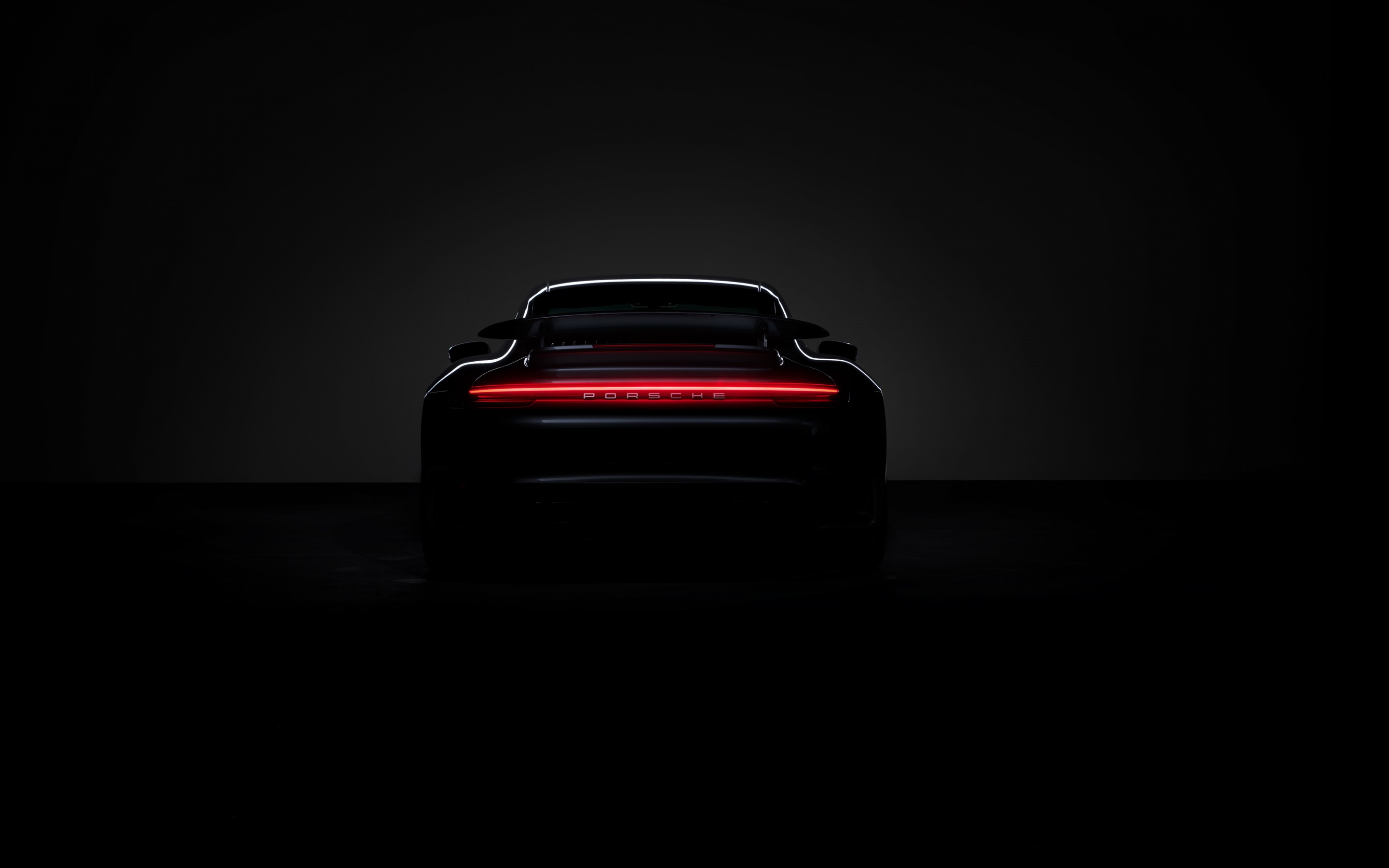 Porsche 911 Turbo S Wallpaper 4K, Black background, AMOLED