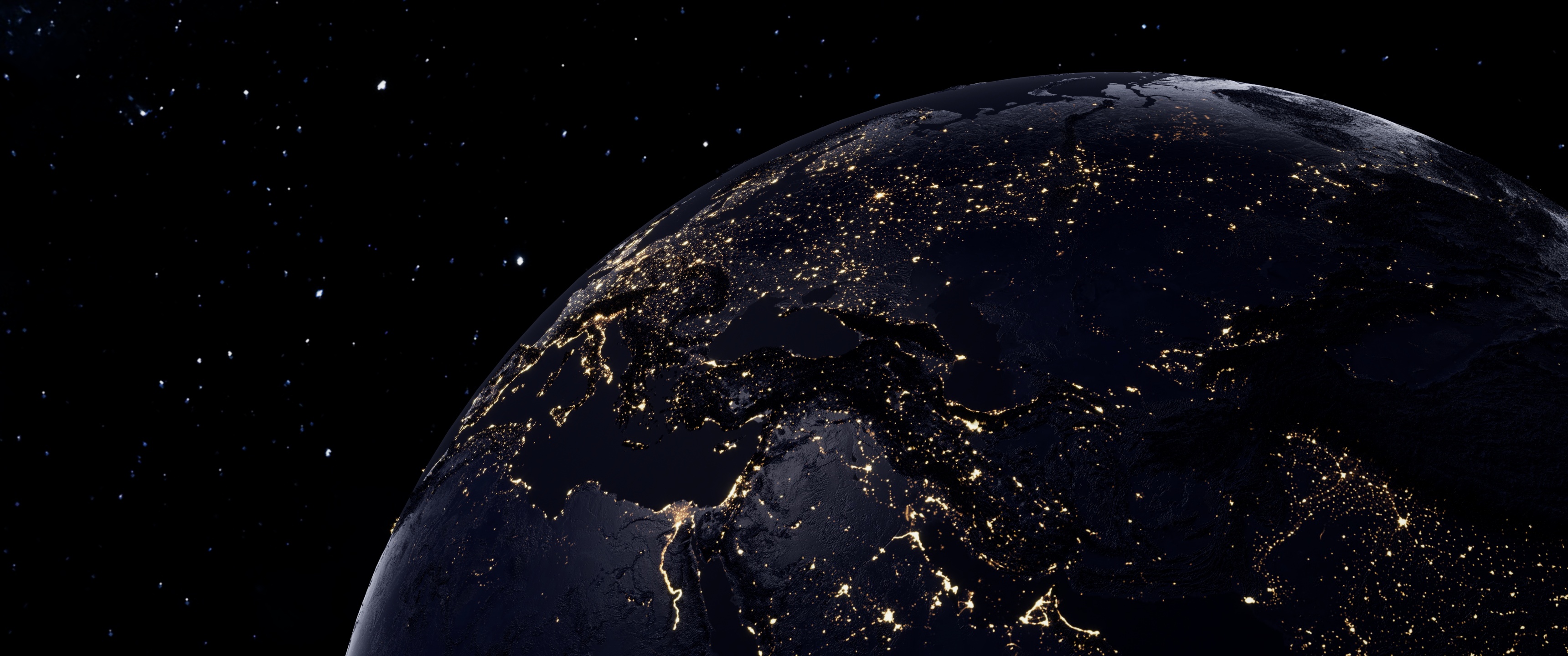Planet Earth Wallpaper 4K, Night view