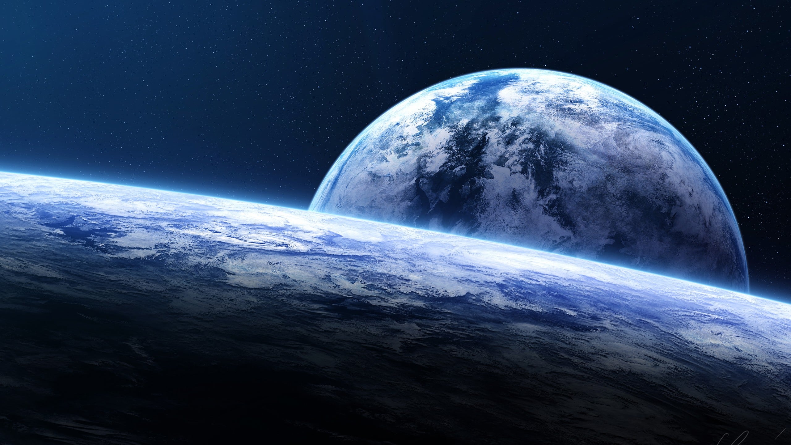 Earth Horizon Spacescape 2560x1440