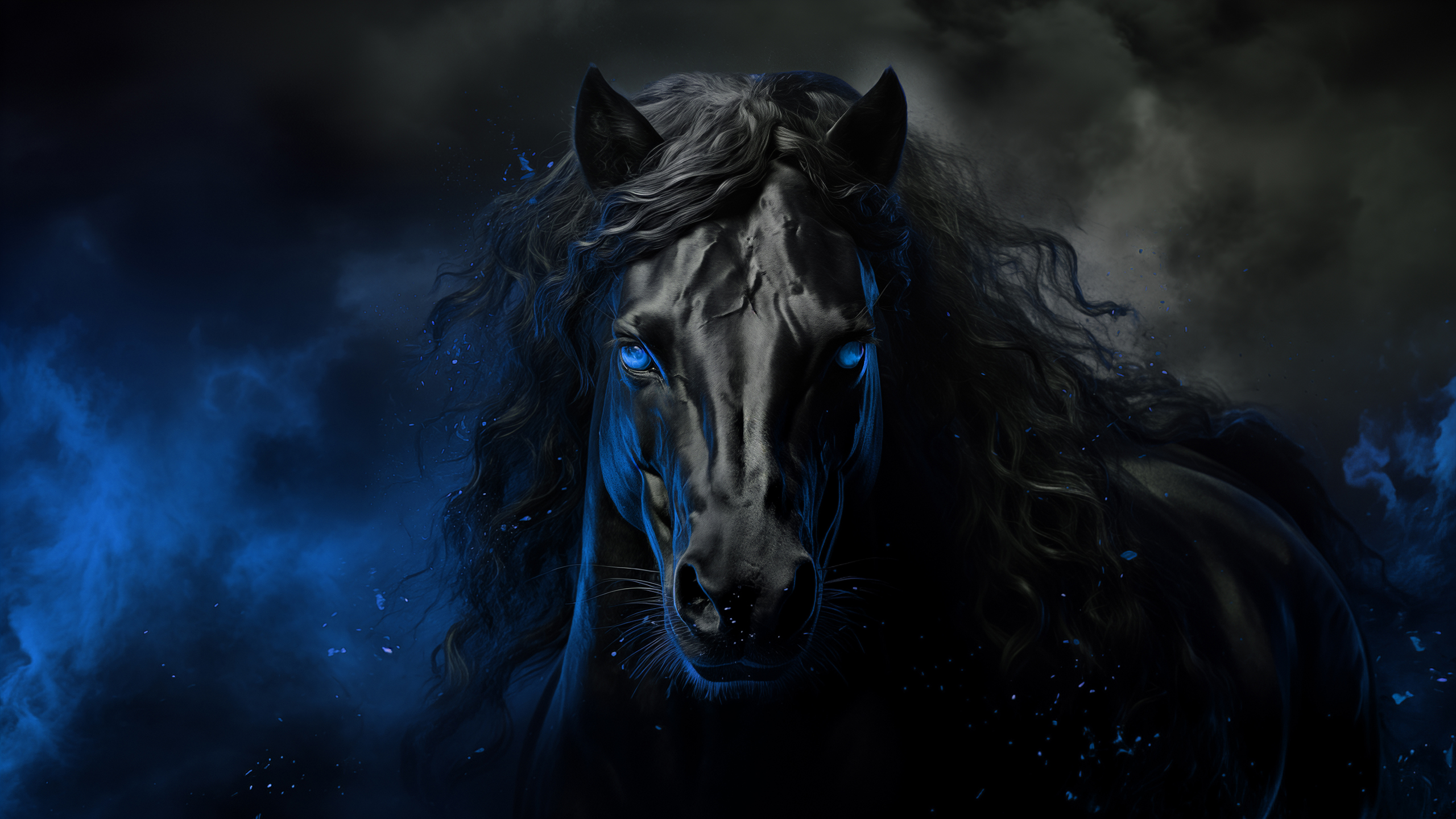 Black horse HD wallpaper 4K free