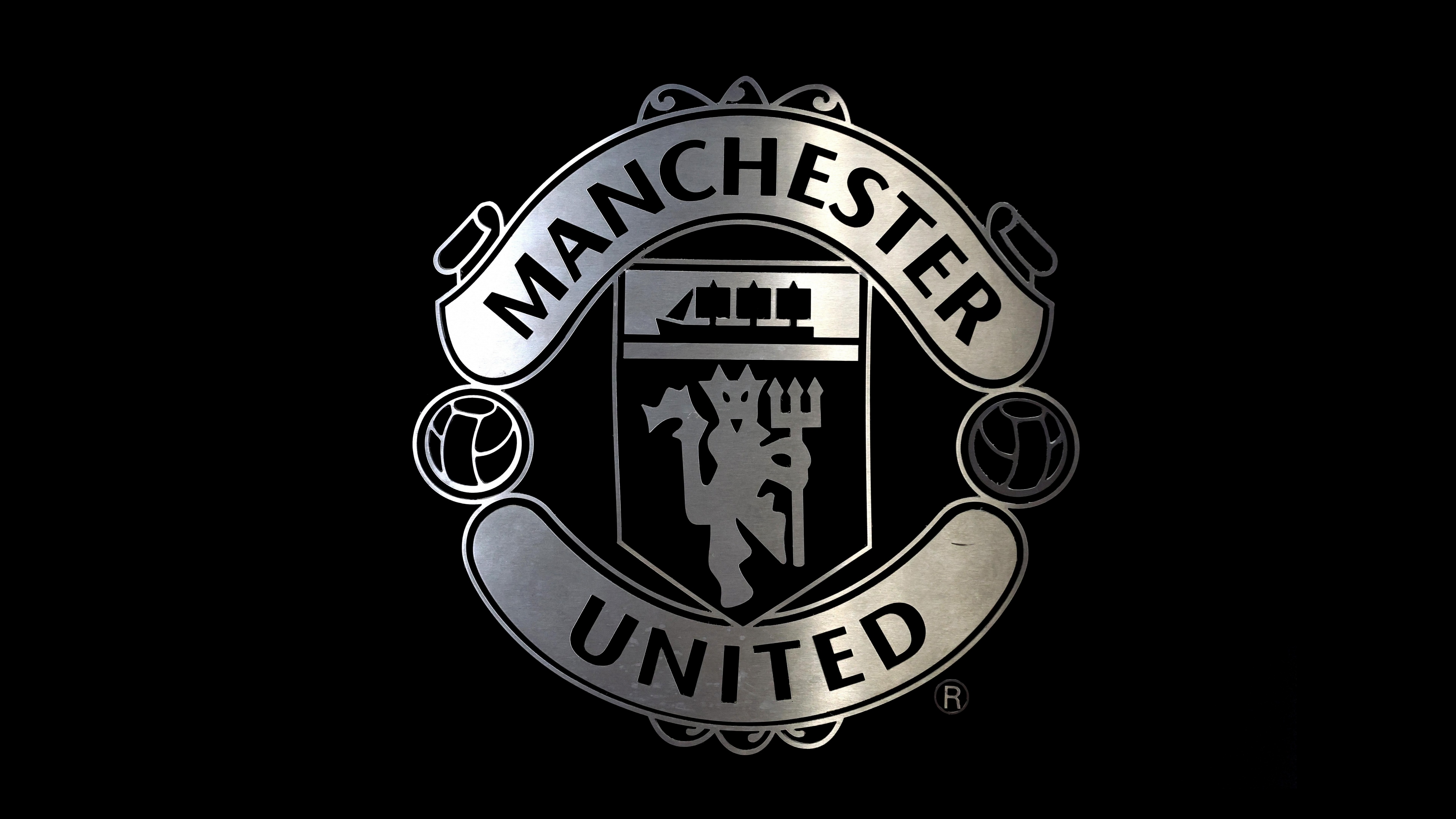 Manchester United Wallpaper 4K, Black