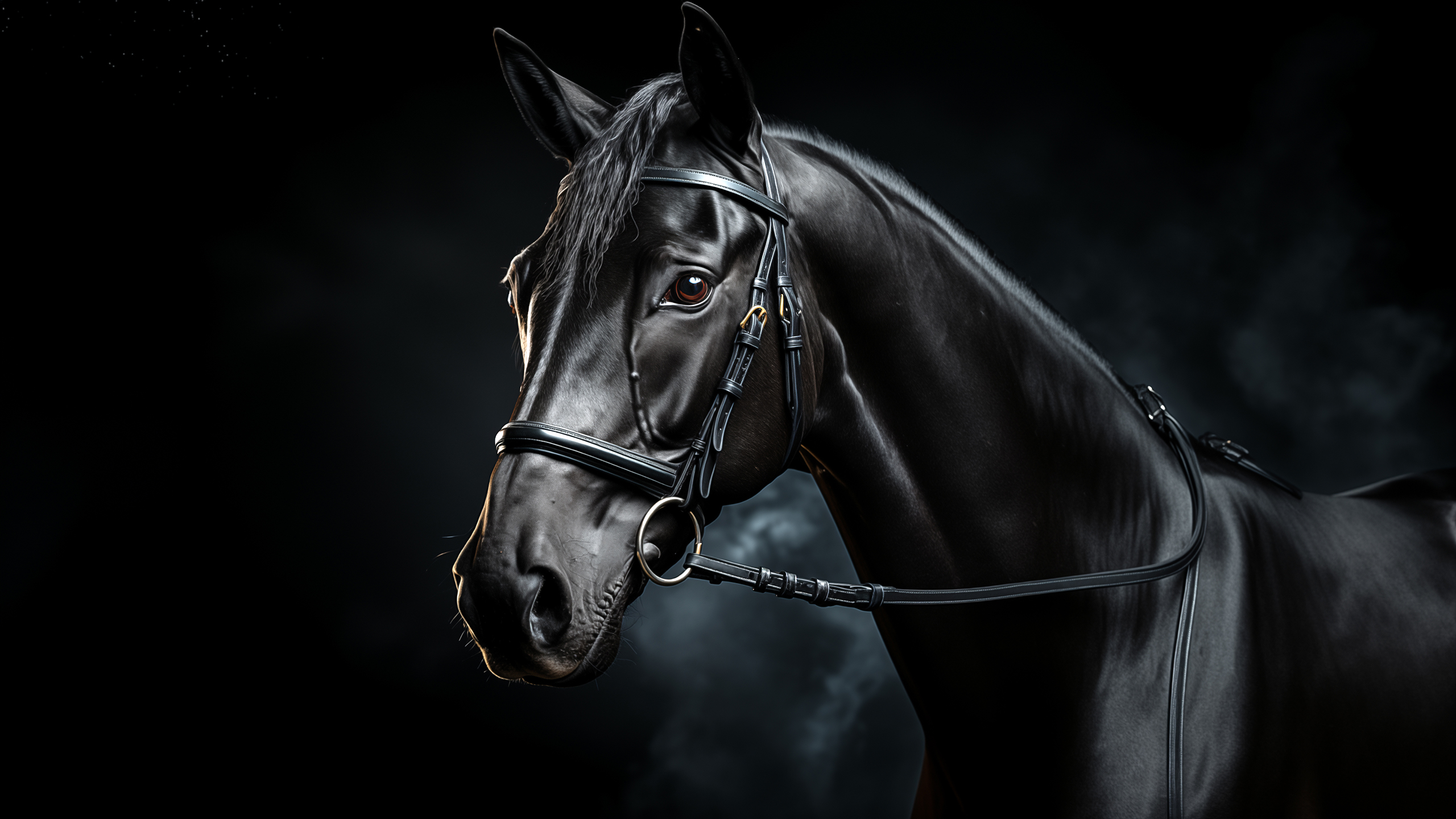 Close Up Black Horse HD Wallpaper 4K