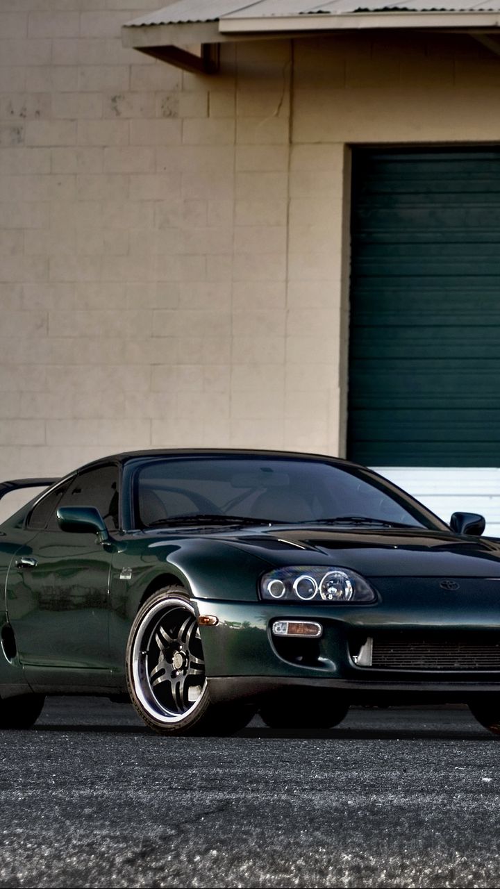 wallpaper 720x1280 toyota, supra, green