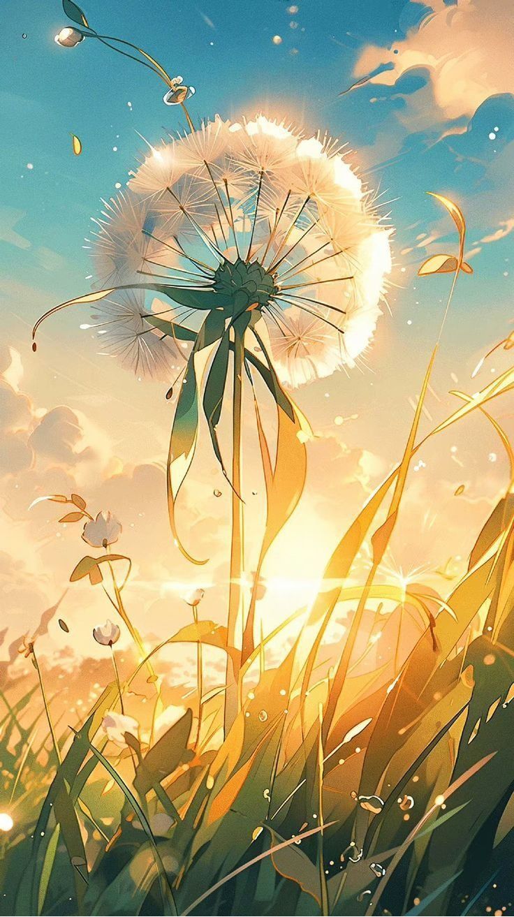 dandelion wallpaper for iPhone 15