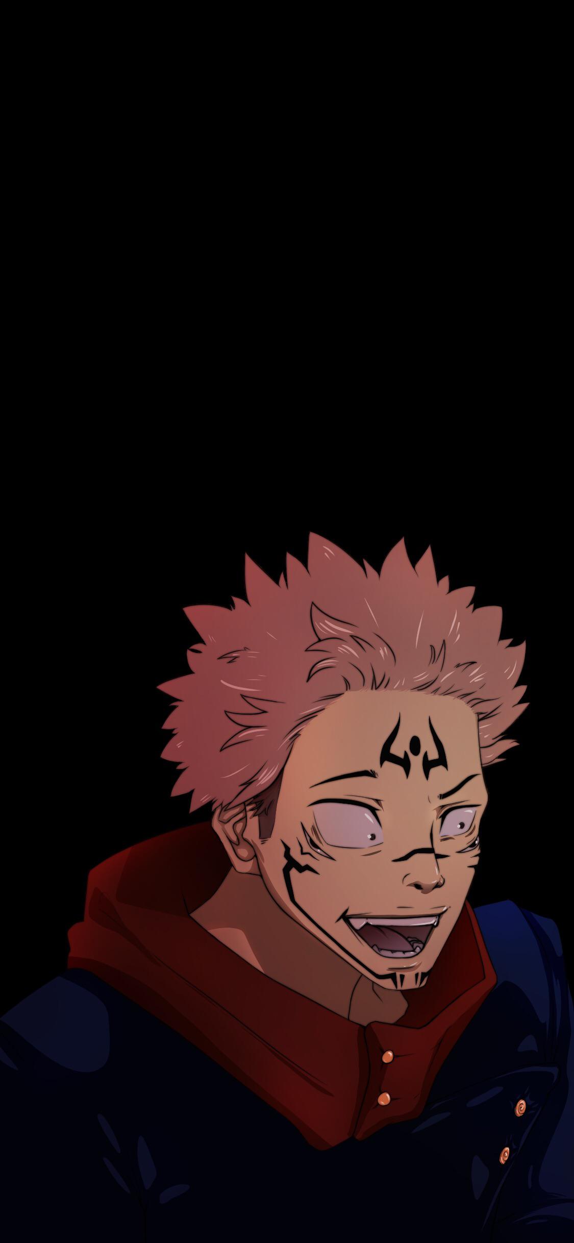 Drew myself a Sukuna phone background