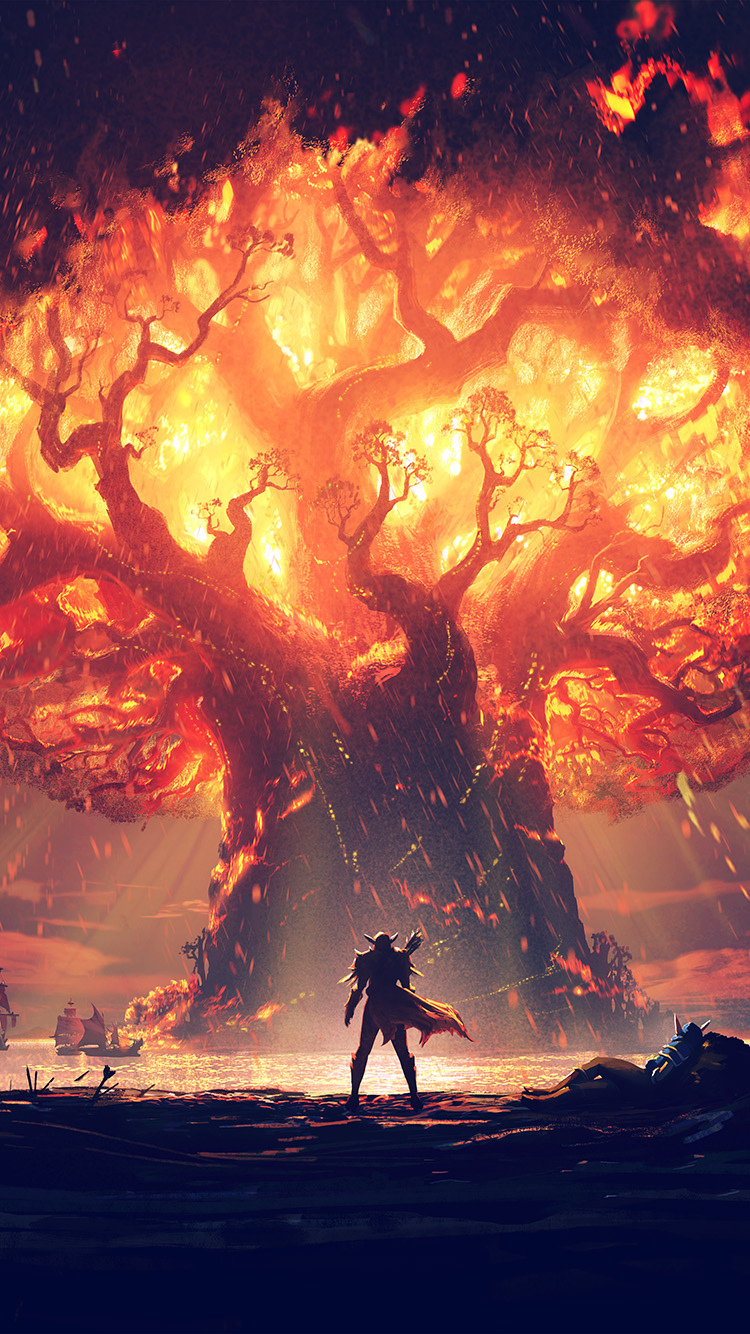 Tree Anime Hero Pattern Background