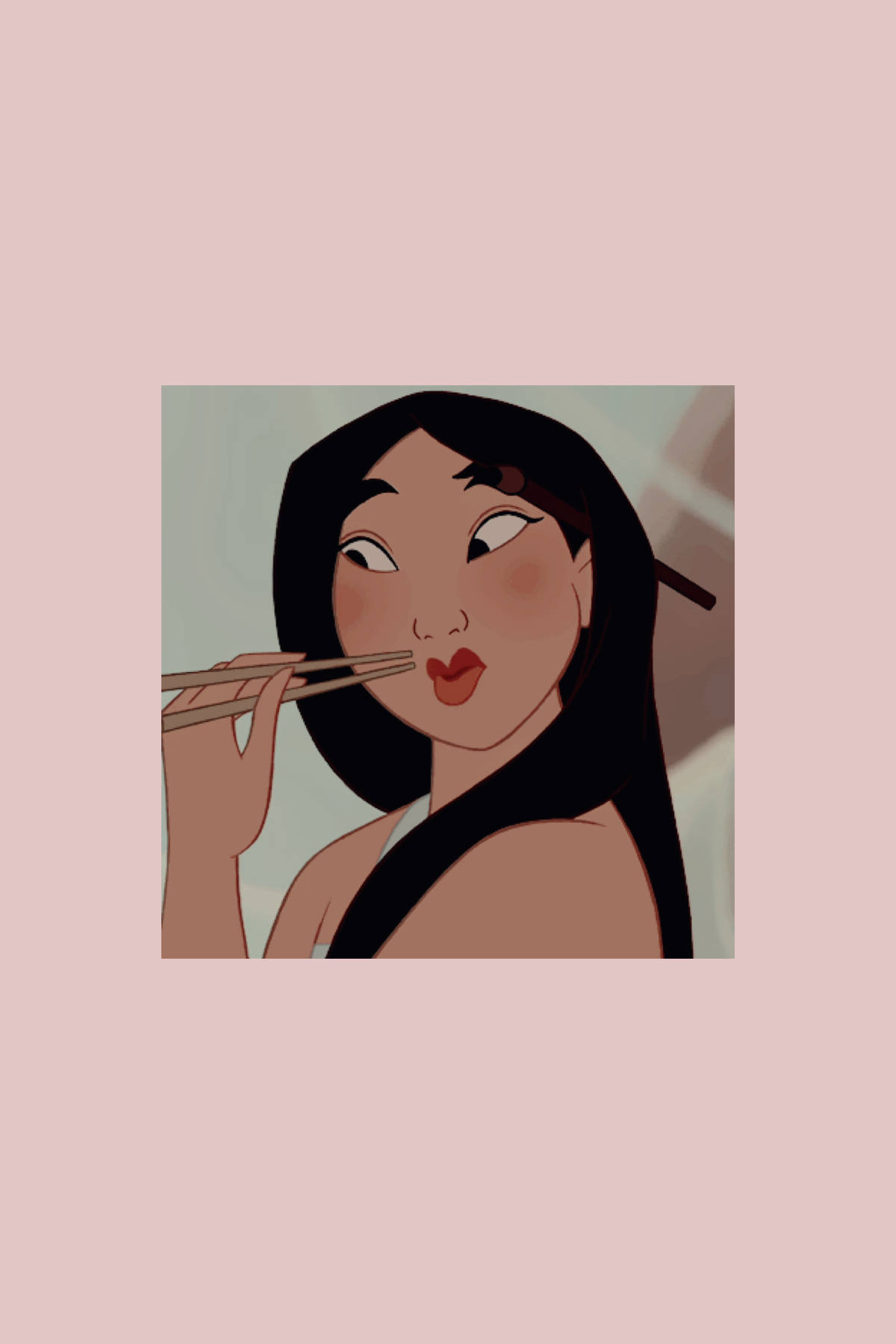 Download Aesthetic Cartoon Mulan Eating