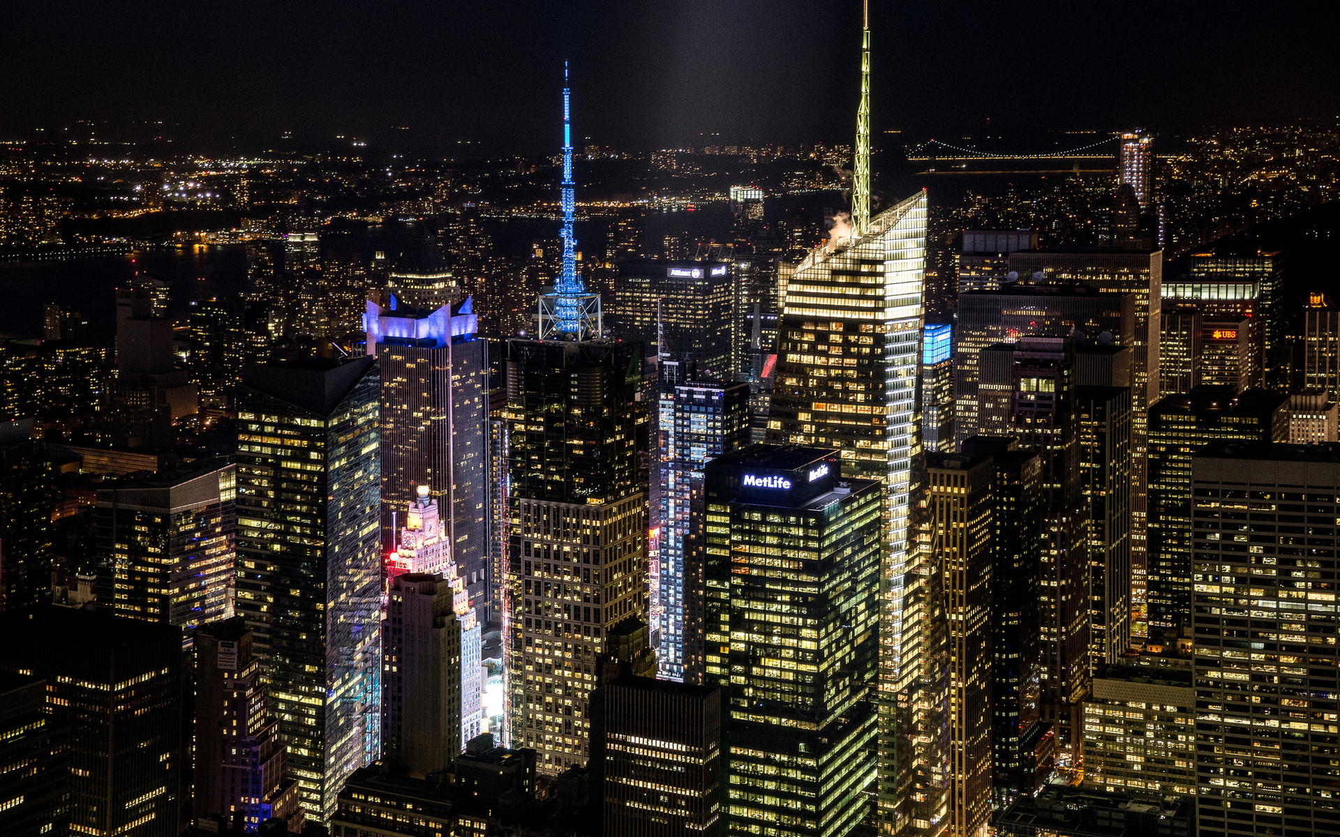 Manhattan, Usa, Cities, Man Made, Night