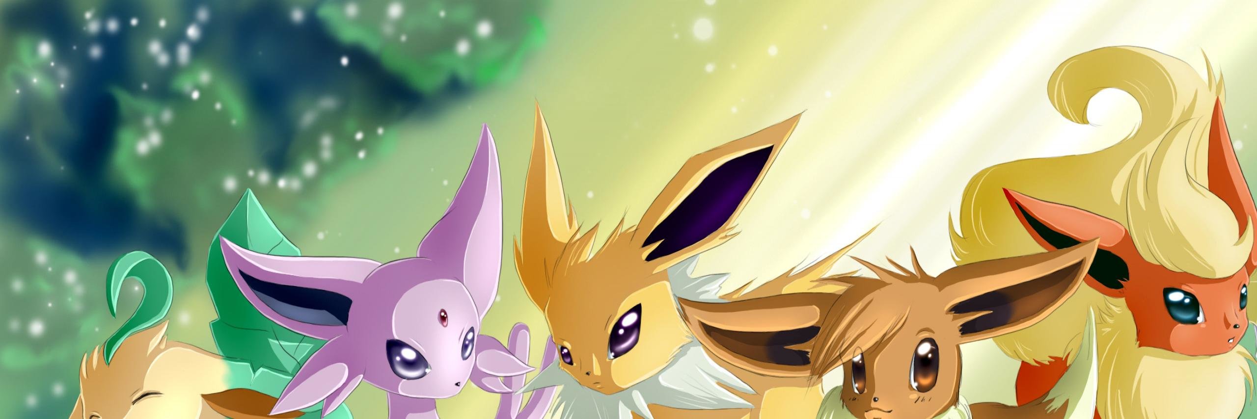 dual monitor 2560x854 Pokemon computer