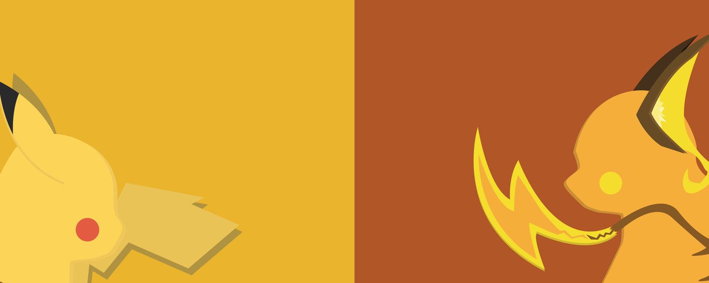 Pikachu raichu, Dual screen wallpaper