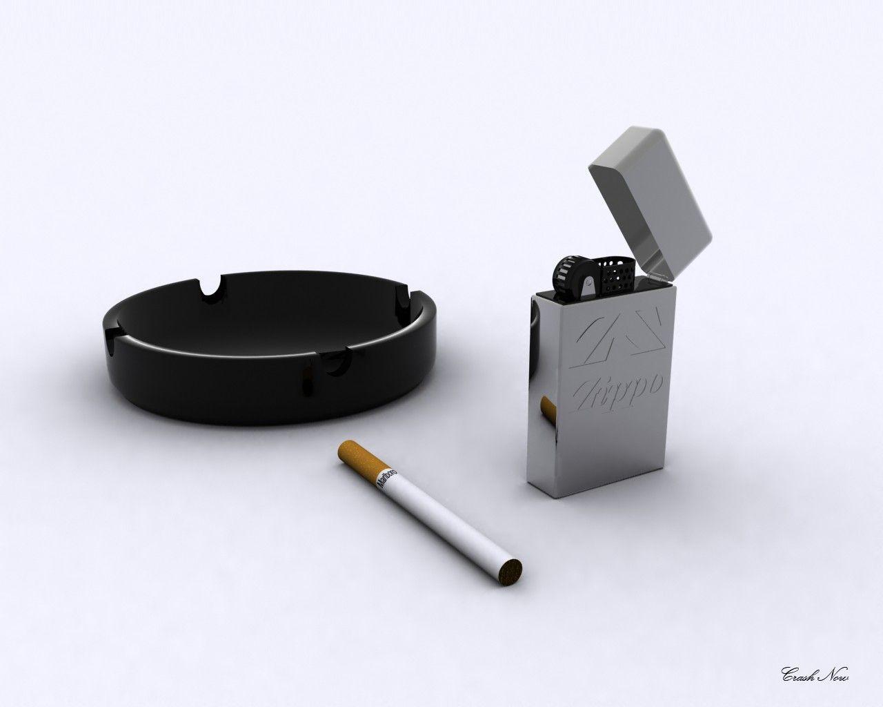 Zippo Lighter and Cigarette HD Wallpaper
