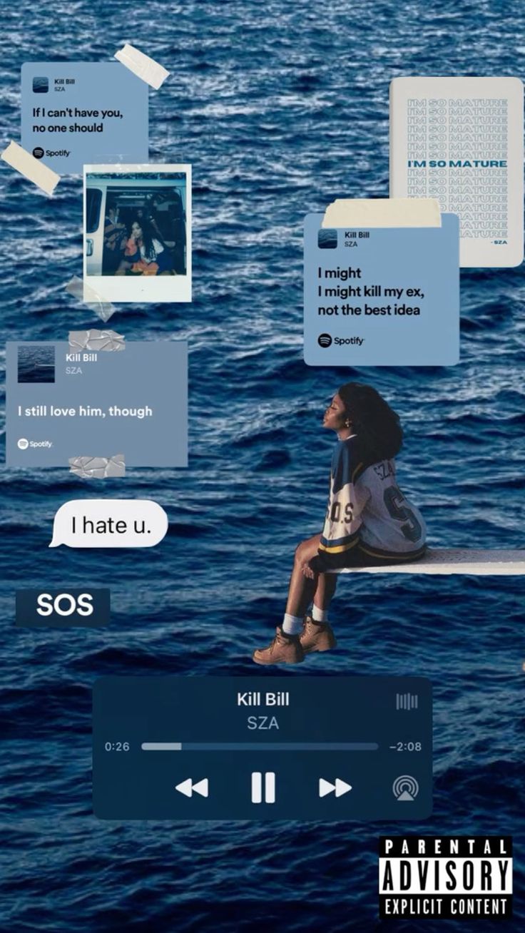 Sza aesthetic wallpaper blue, Kill bill