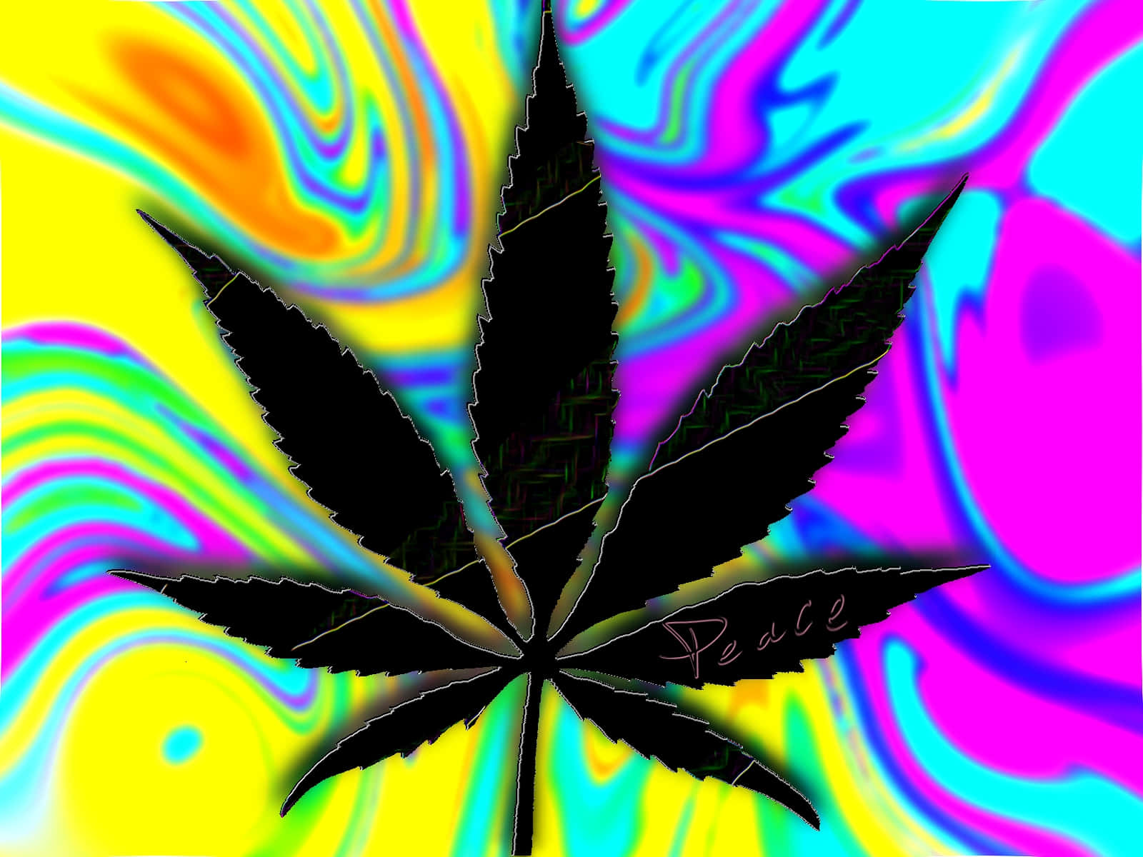 Psychedelic Weed Wallpaper