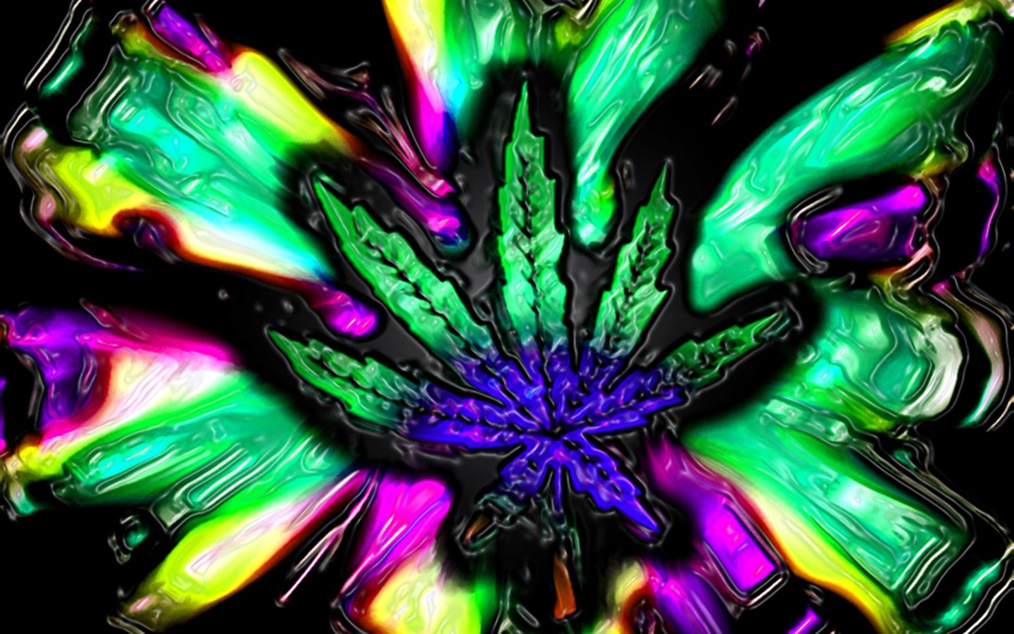 Alien Trippy Weed Wallpaper