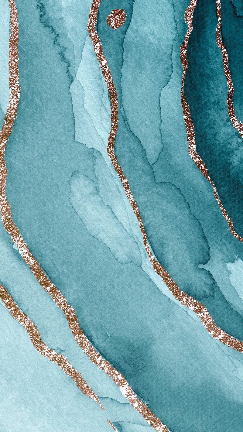 Teal Marble Gold Image. Free Photo