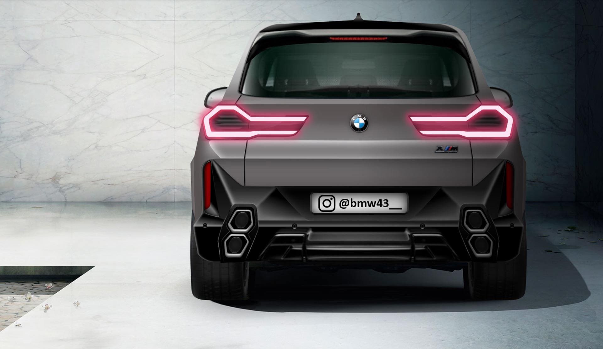 BMW XM render shows new exhaust layout