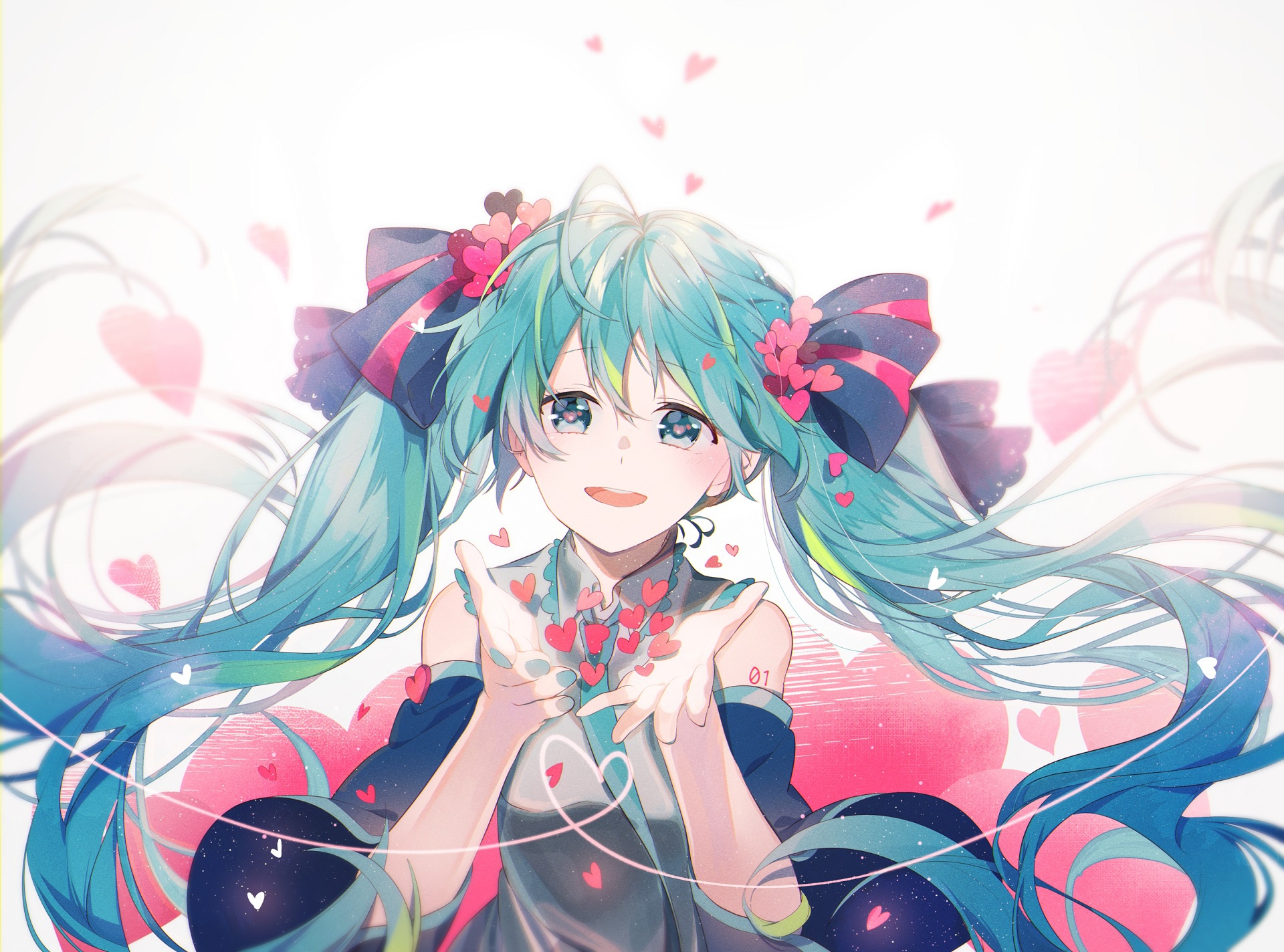 Wallpaper art, girl, Vocaloid, Hatsune