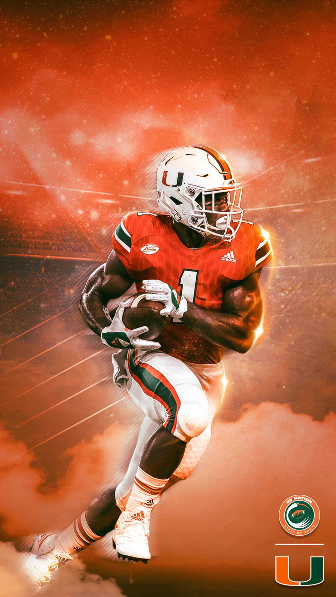 Miami Hurricanes Player Wallpaper