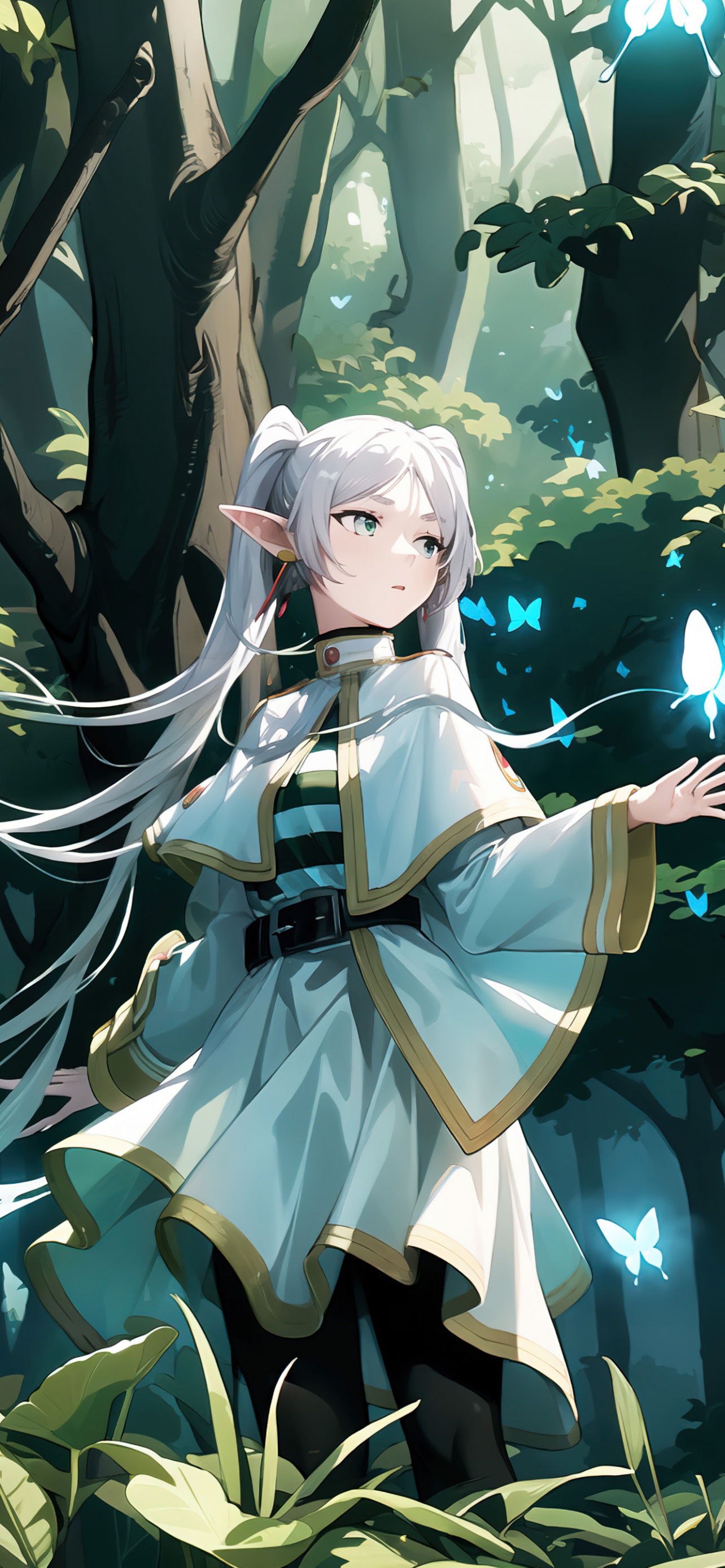 Frieren Wallpaper 4K, Magical forest