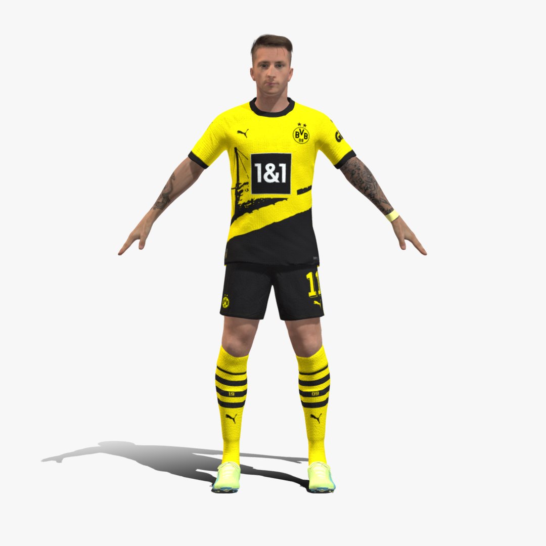 3D Rigged Marcos Reus Borussia Dortmund