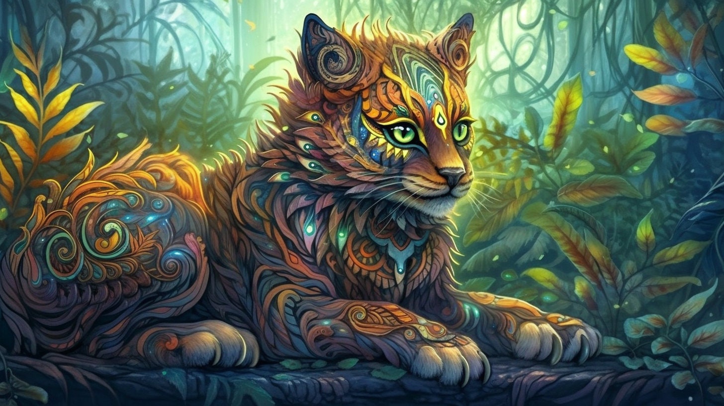 Enchanted Cat Wallpaper Printable Art