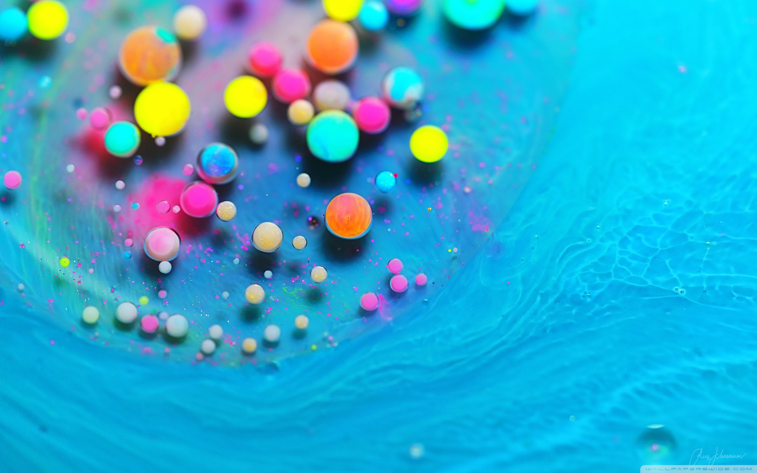 Bright Vibrant Colors Paint Bubbles