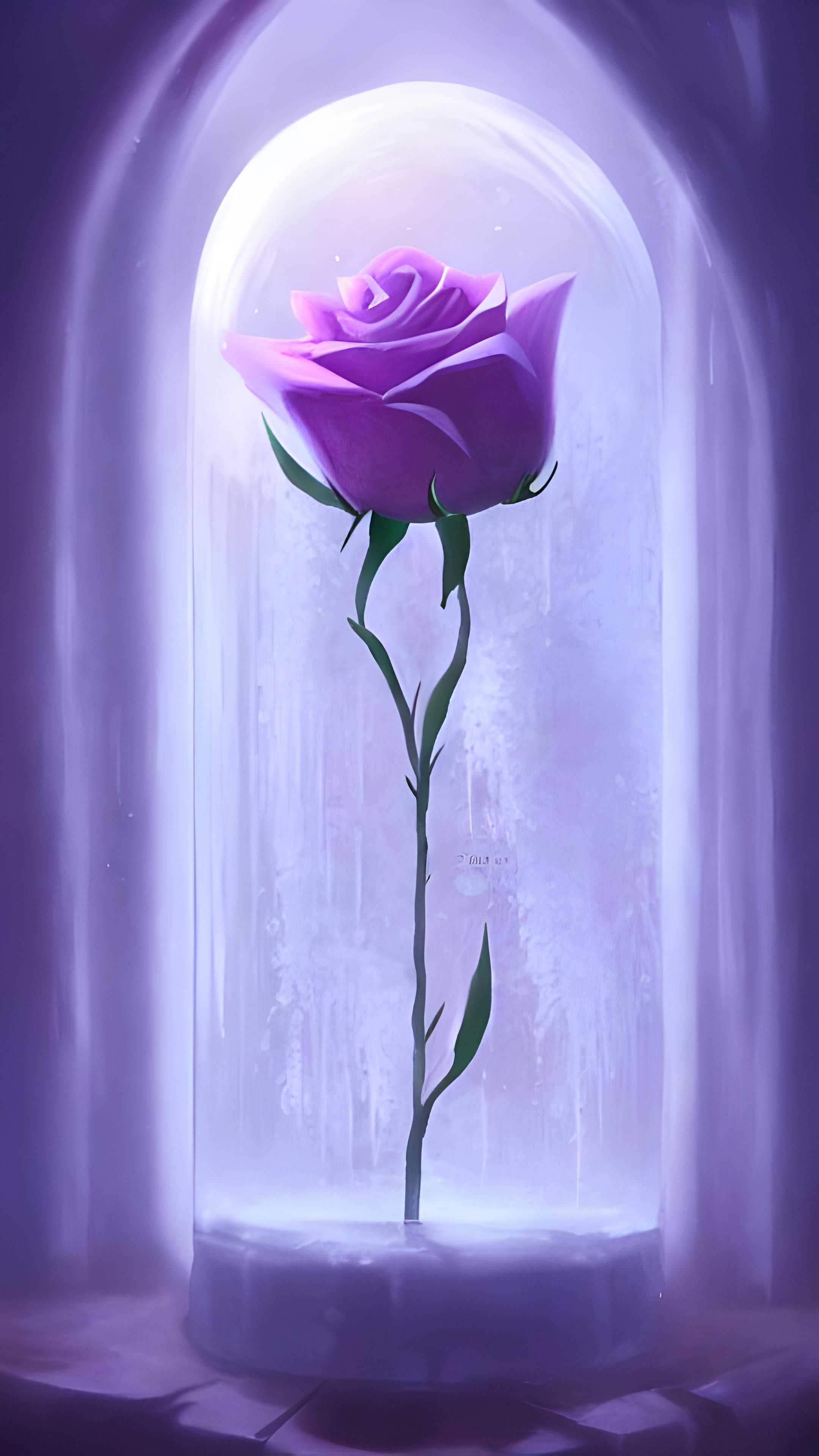 Purple Rose 4K Phone Wallpaper