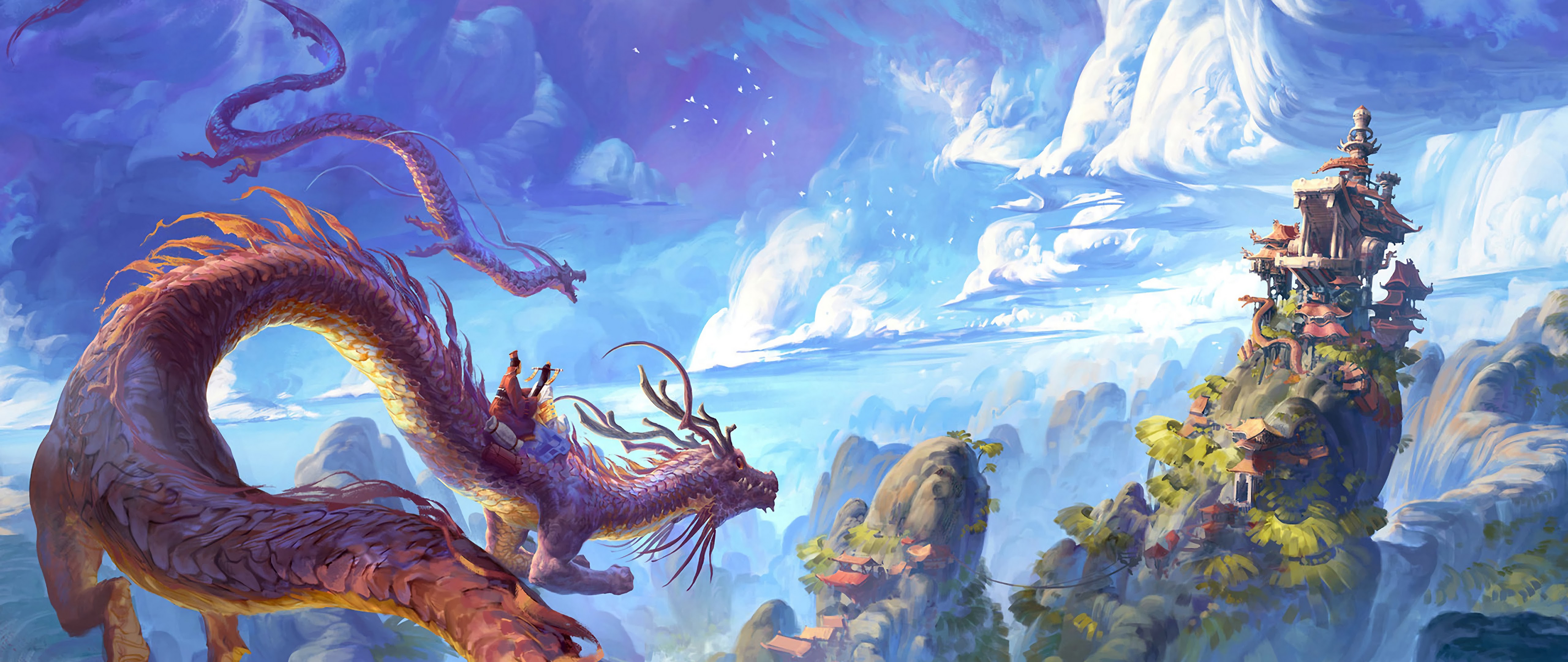 Fantasy Chinese Dragon 4K Wallpaper