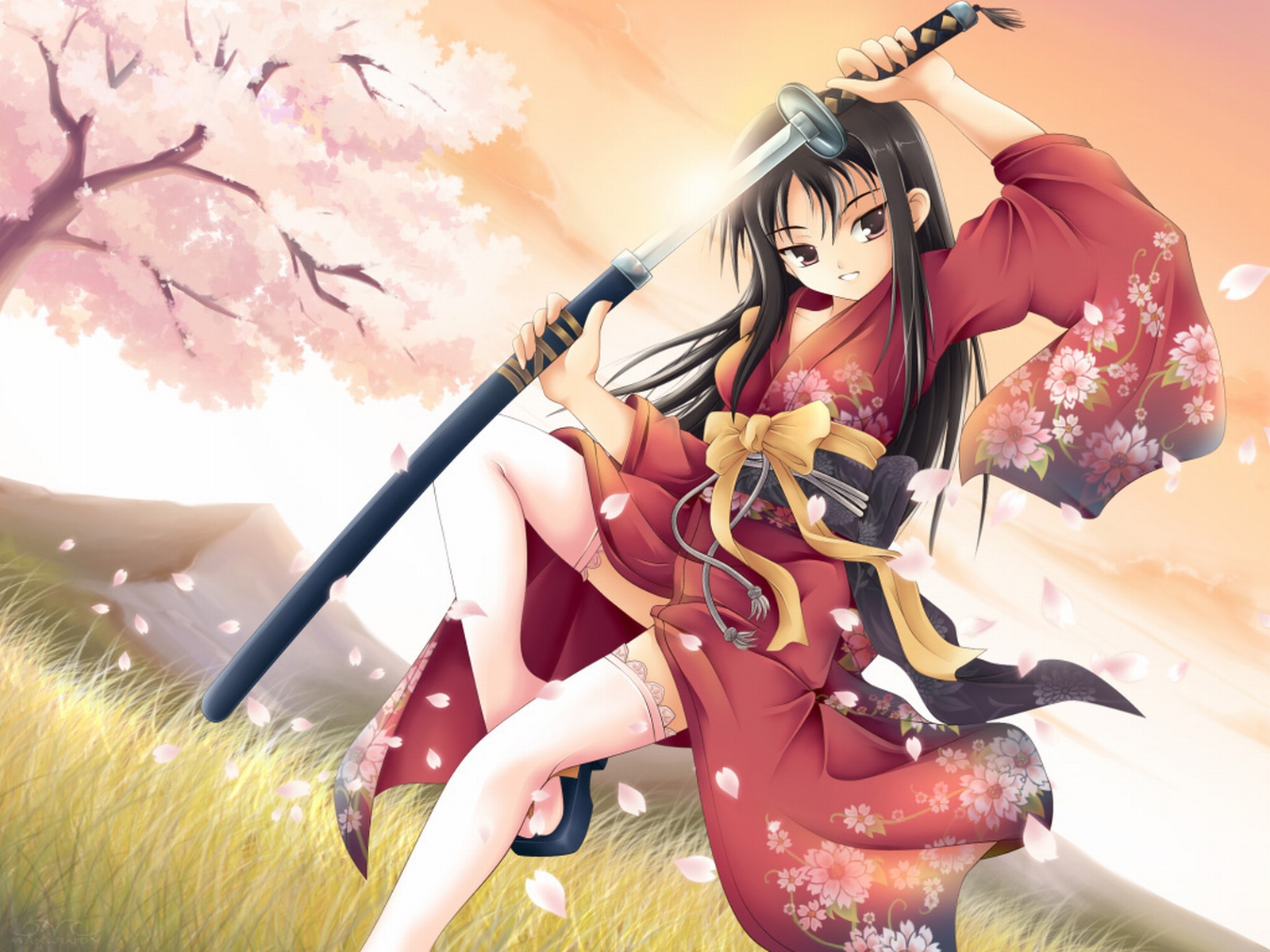 Desktop wallpaper: Samurai, Anime, Women, K On!, Sword, Warrior 4K free download for PC. 1078619
