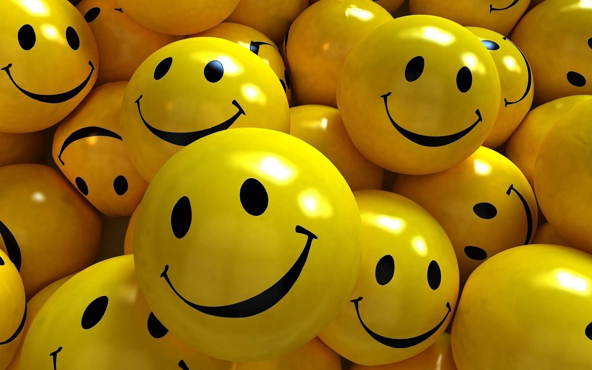 Yellow Ball Funny Smiley HD Wallpaper