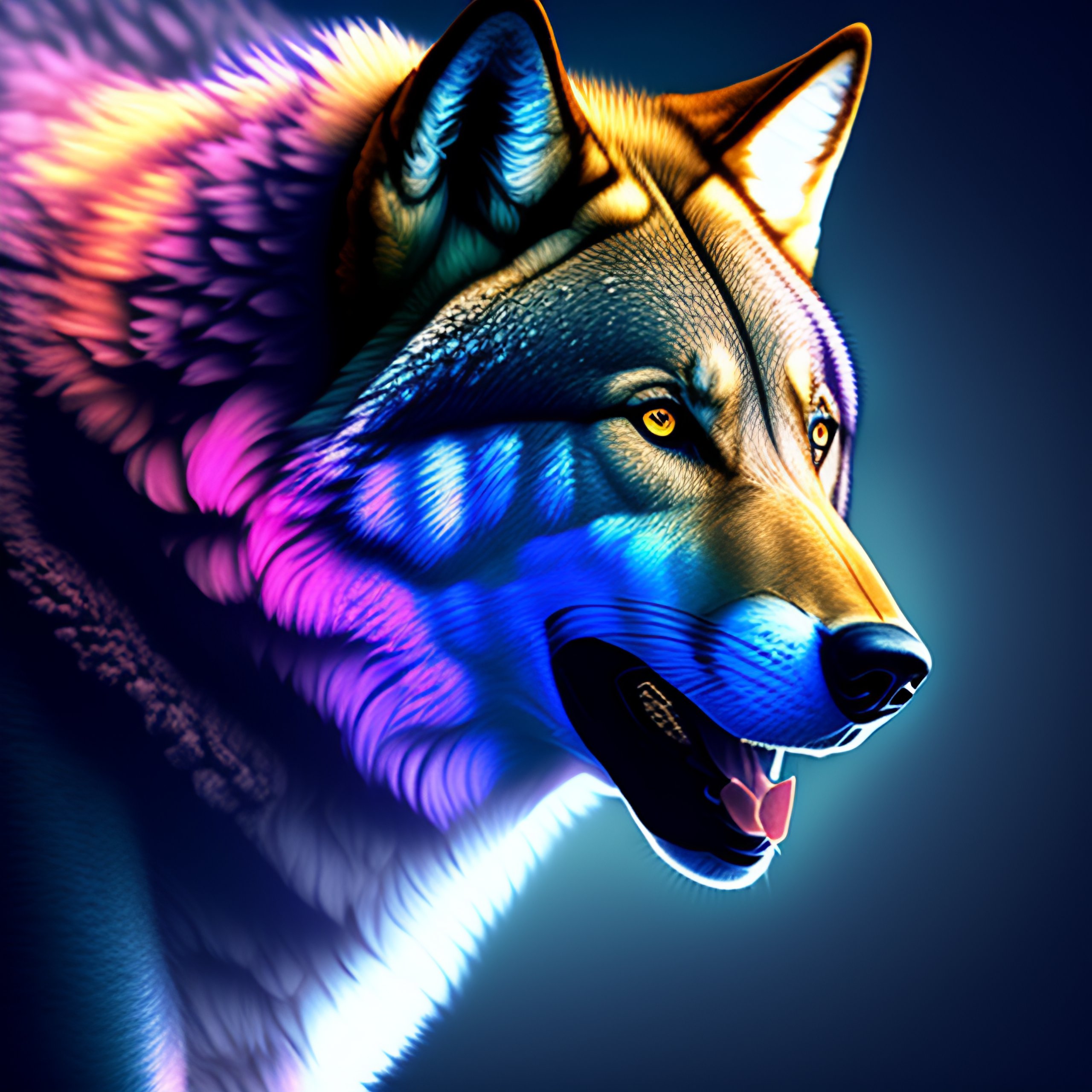 Crystal molecule abstract wolf