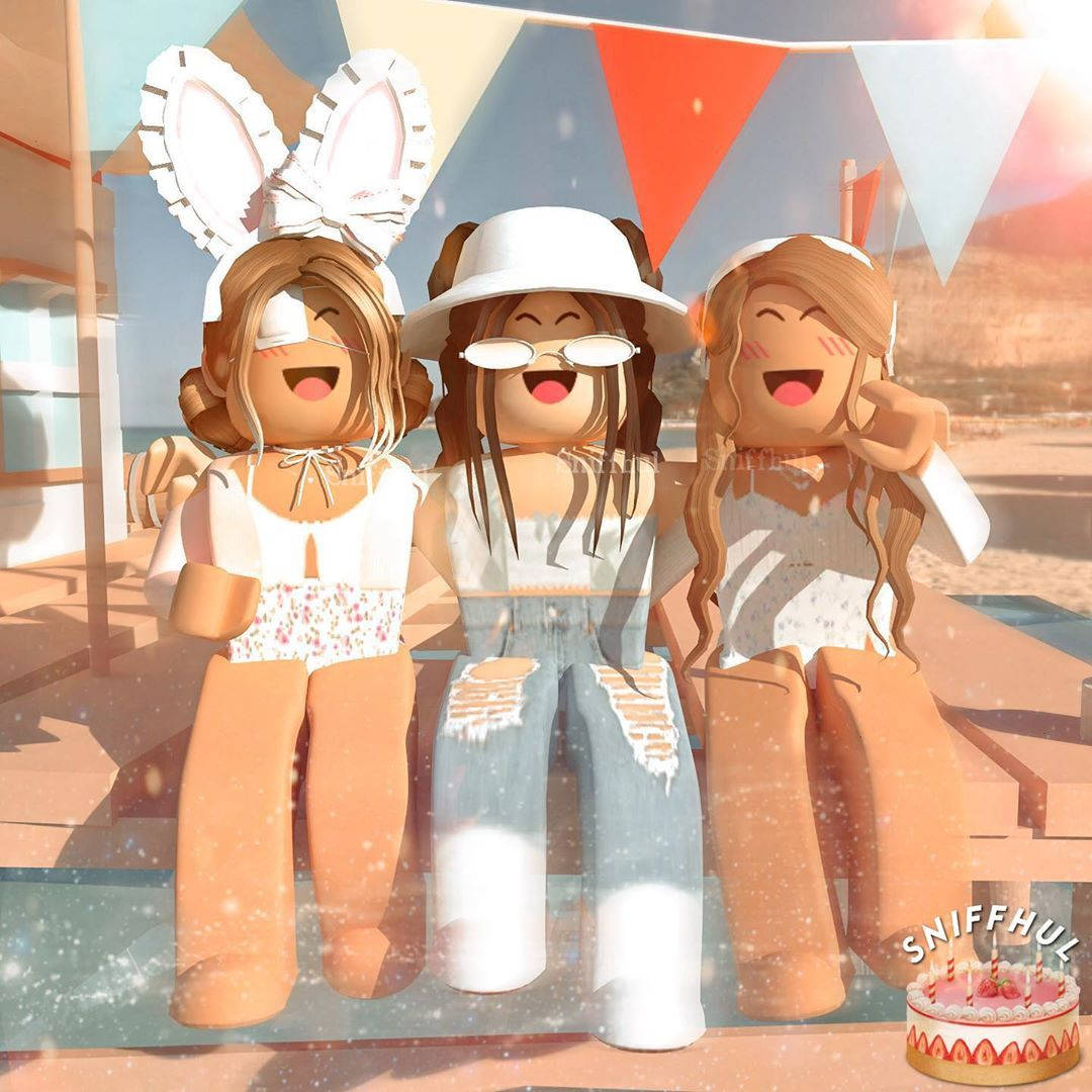 Download Aesthetic Roblox Trio In Beach