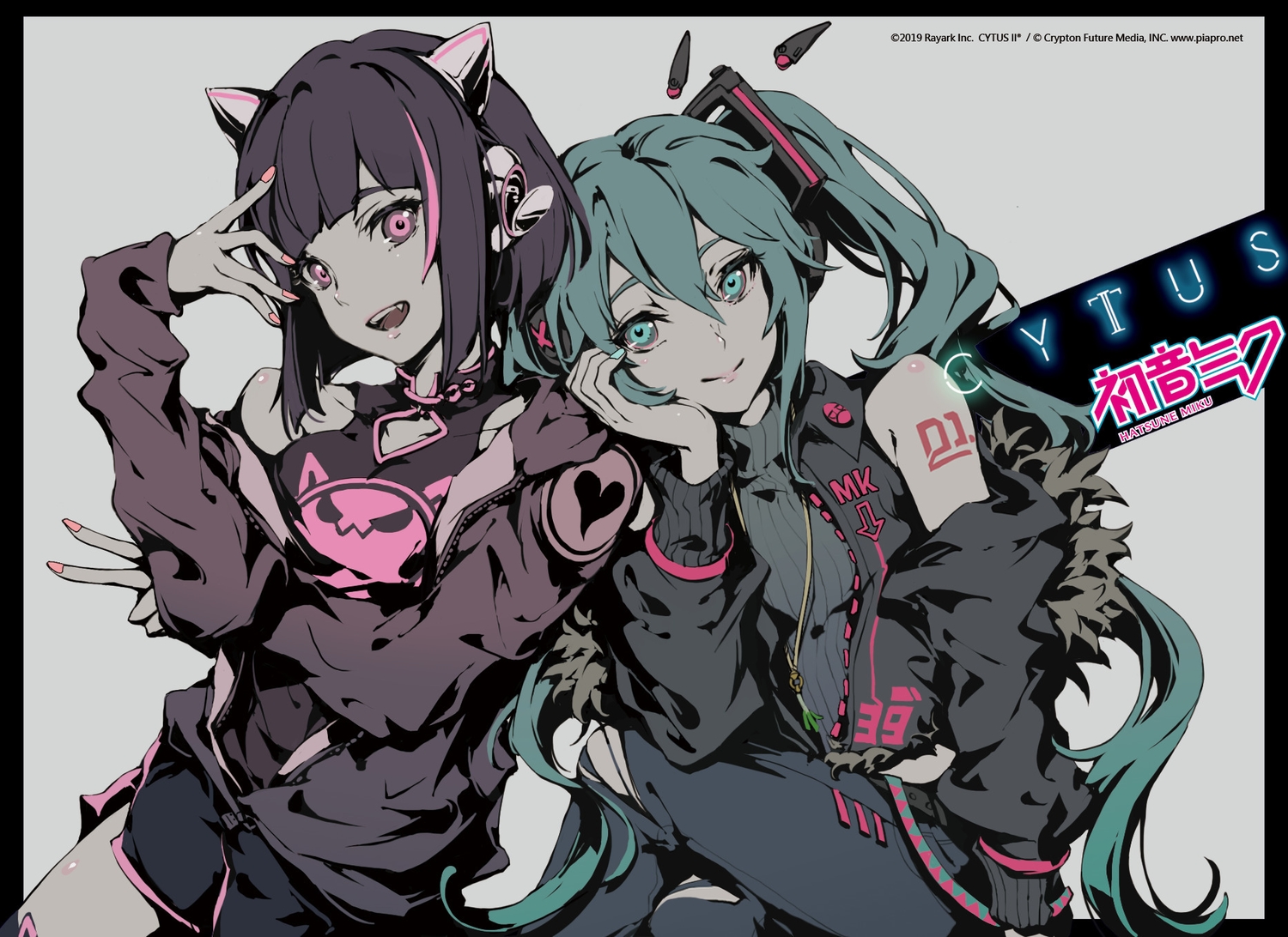 2girls asakura neko crossover cytus
